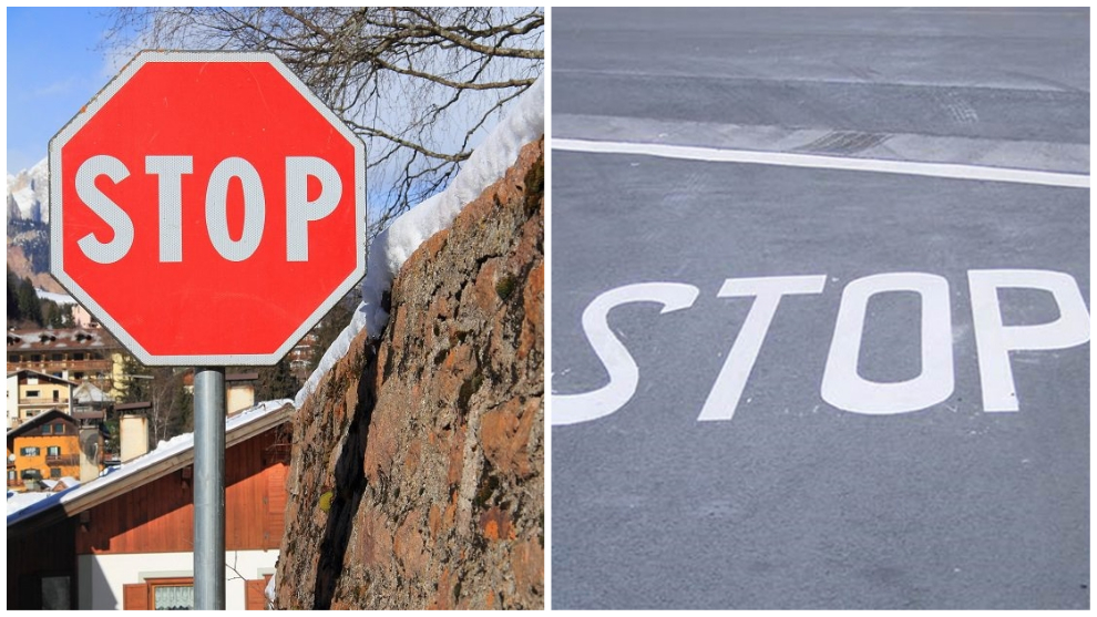Stop - Saltarse un Stop - Señal de Stop - Stop vertical - Señal horizontal - Carretera