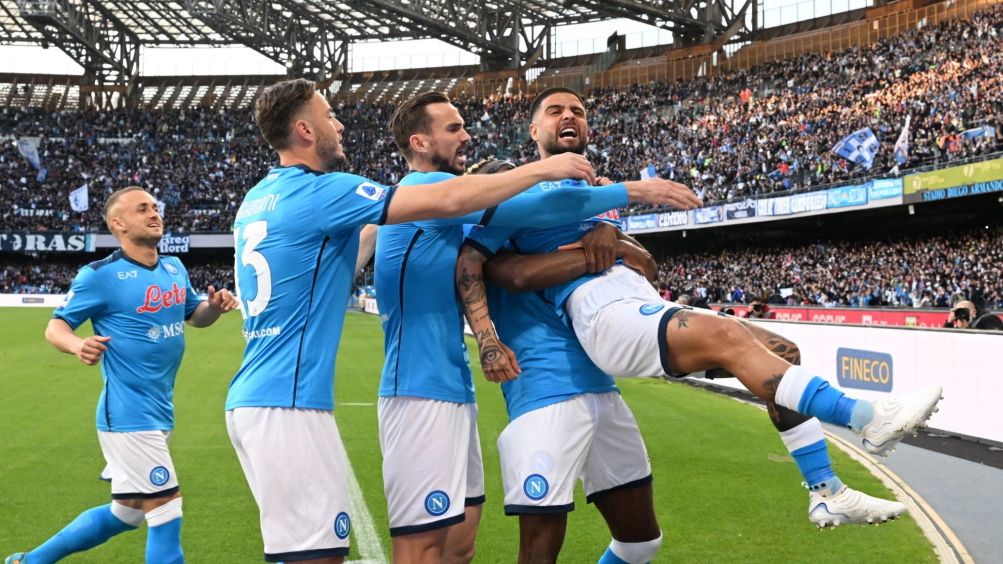 Napoli forward Lorenzo Insigne celebrates