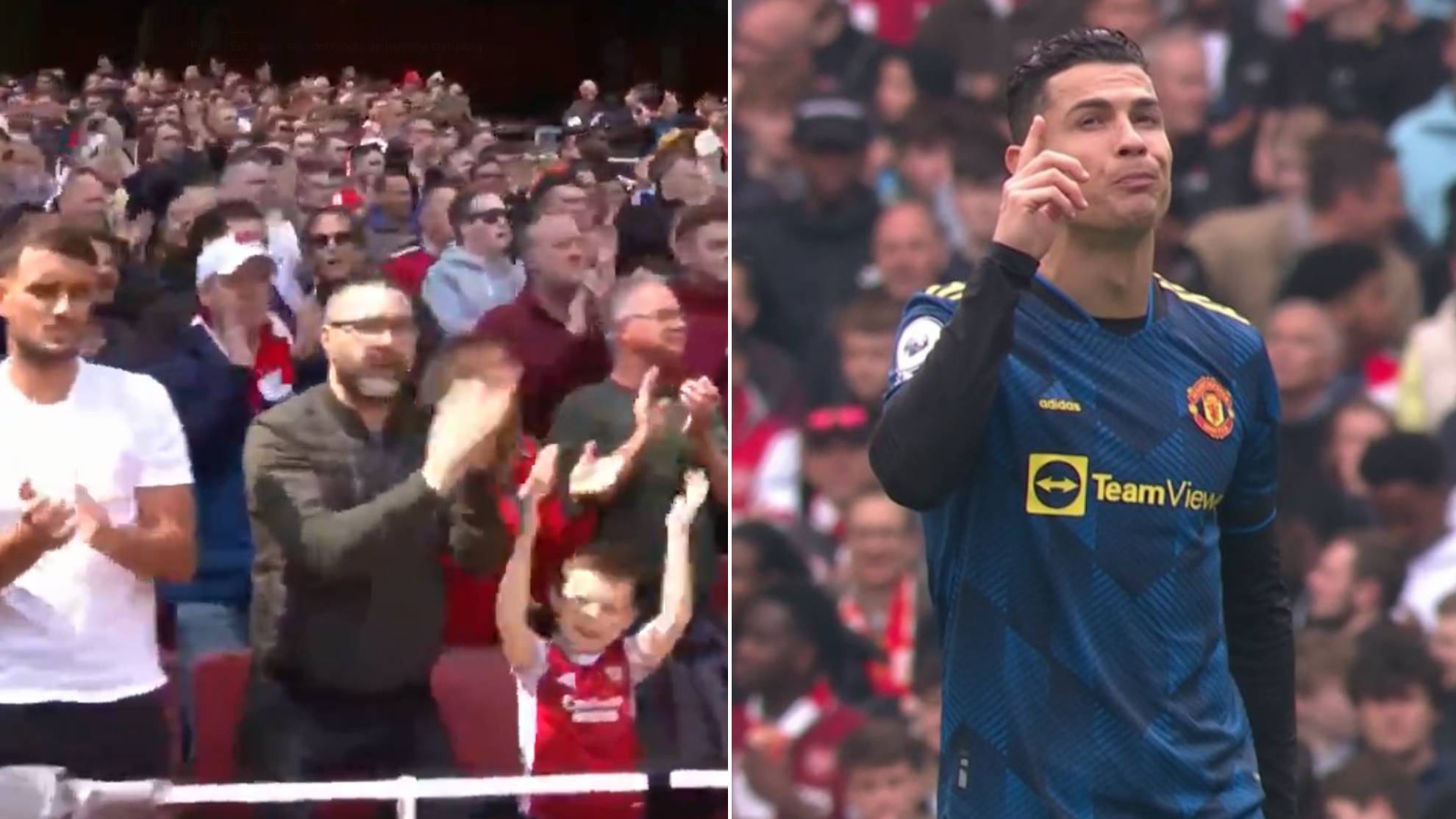 Arsenal give standing ovation to Cristiano Ronaldo in tribute to son's death