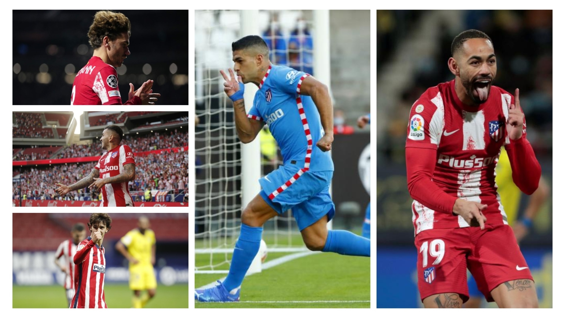 Griezmann, Correa, Joao, Suárez y Cunha, los cinco delanteros de esta temporada.