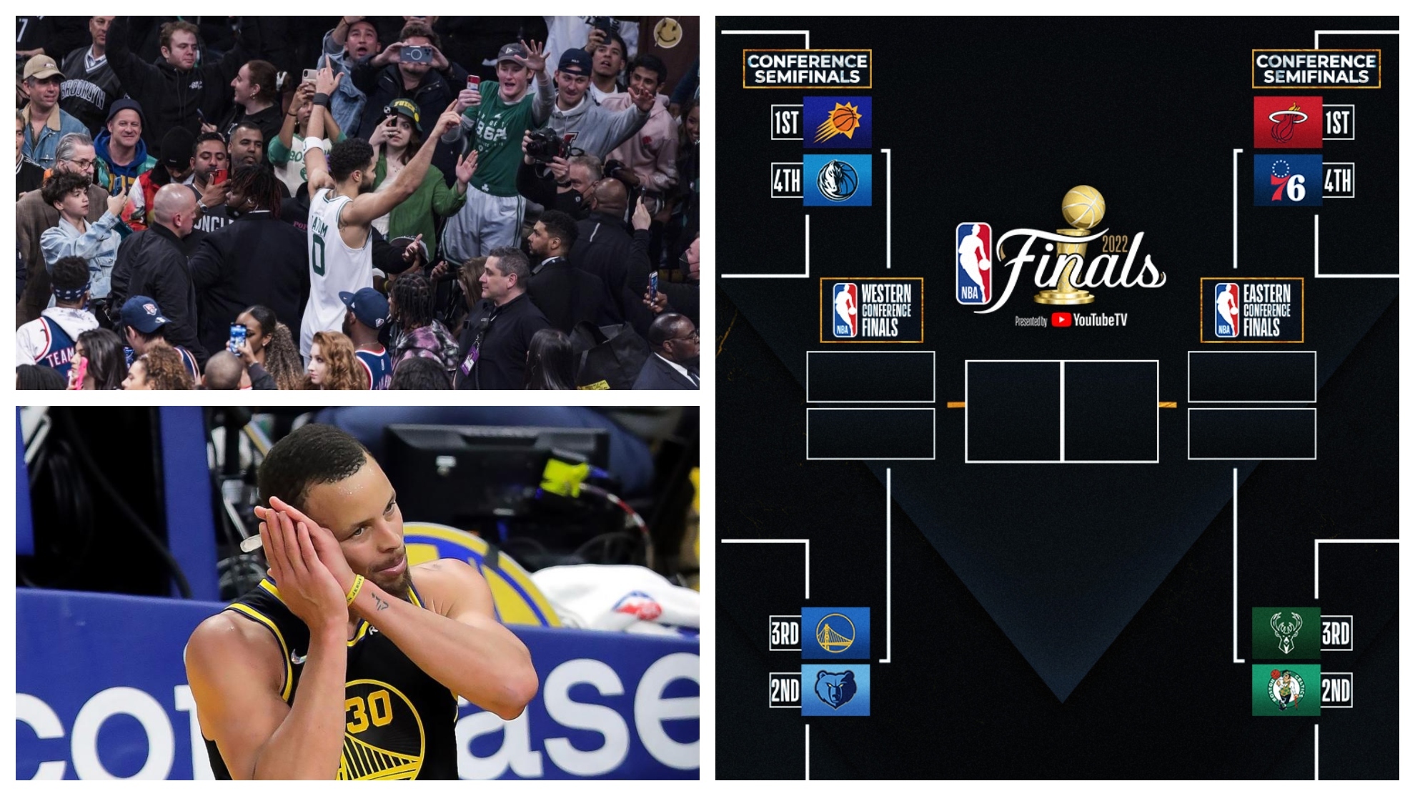 Así son las semifinales de Conferencia de los Playoffs: Celtics y Warriors, al asalto del anillo de Giannis