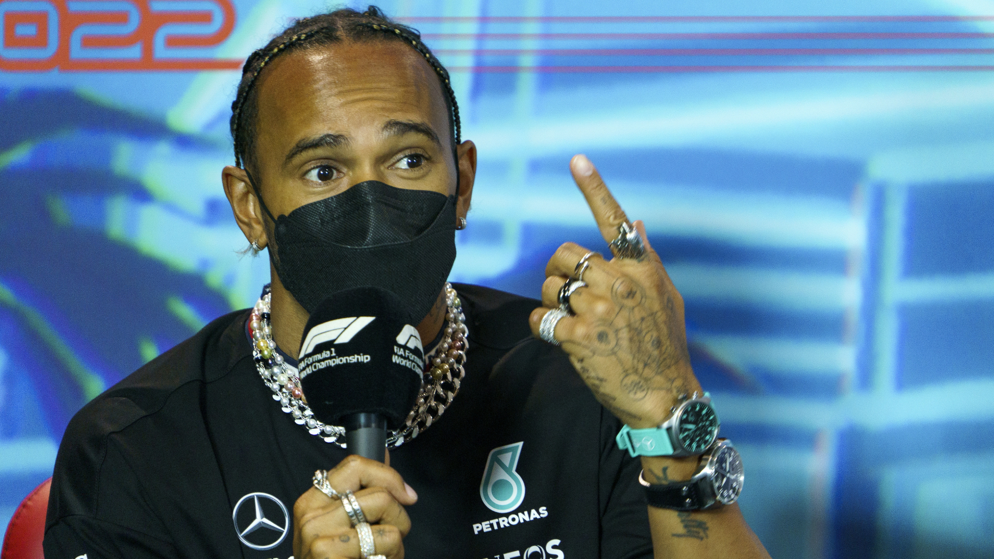 Lewis Hamilton, en la rueda de prensa de Miami.