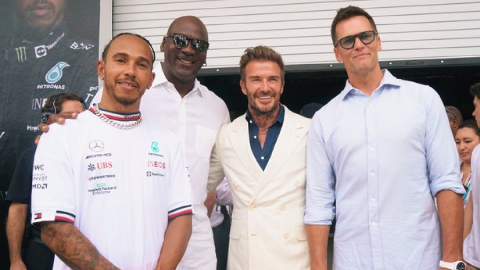 Lewis Hamilton, Michael Jordan, David Beckham and Tom Brady.