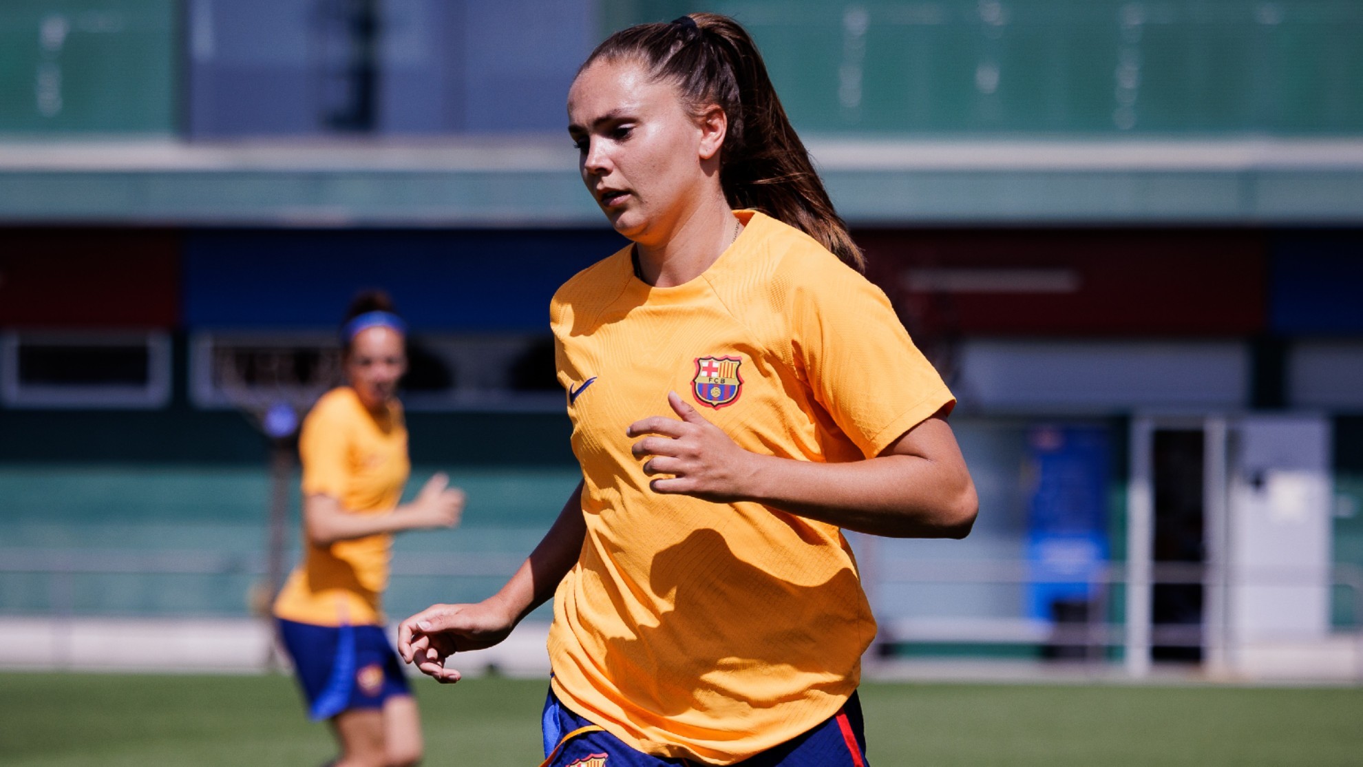 Lieke Martens durante el entrenamiento del Barcelona.