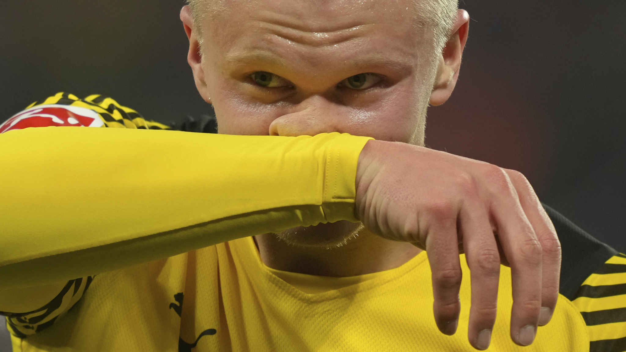 Haaland, durante un partido de esta temporada con el Dortmund.