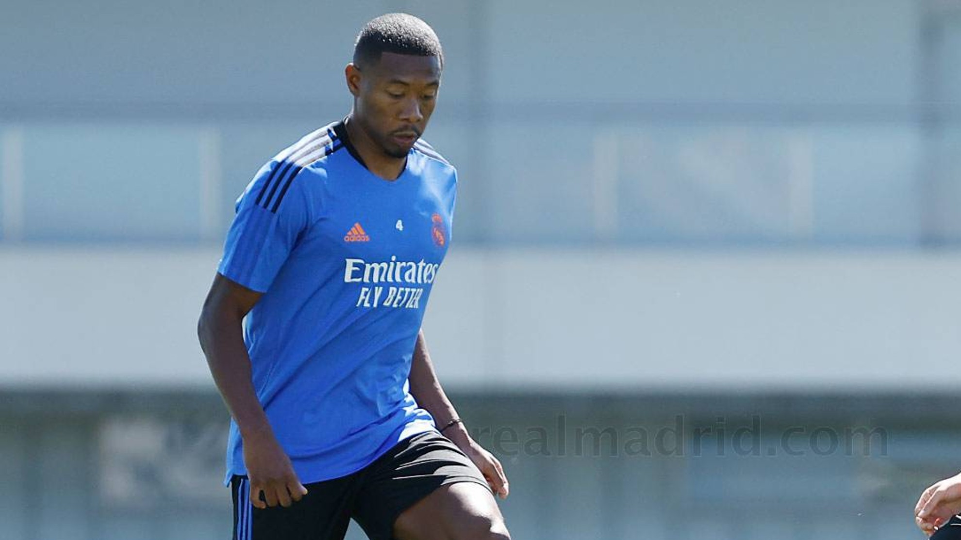 Alaba, en un entrenamiento del Real Madrid