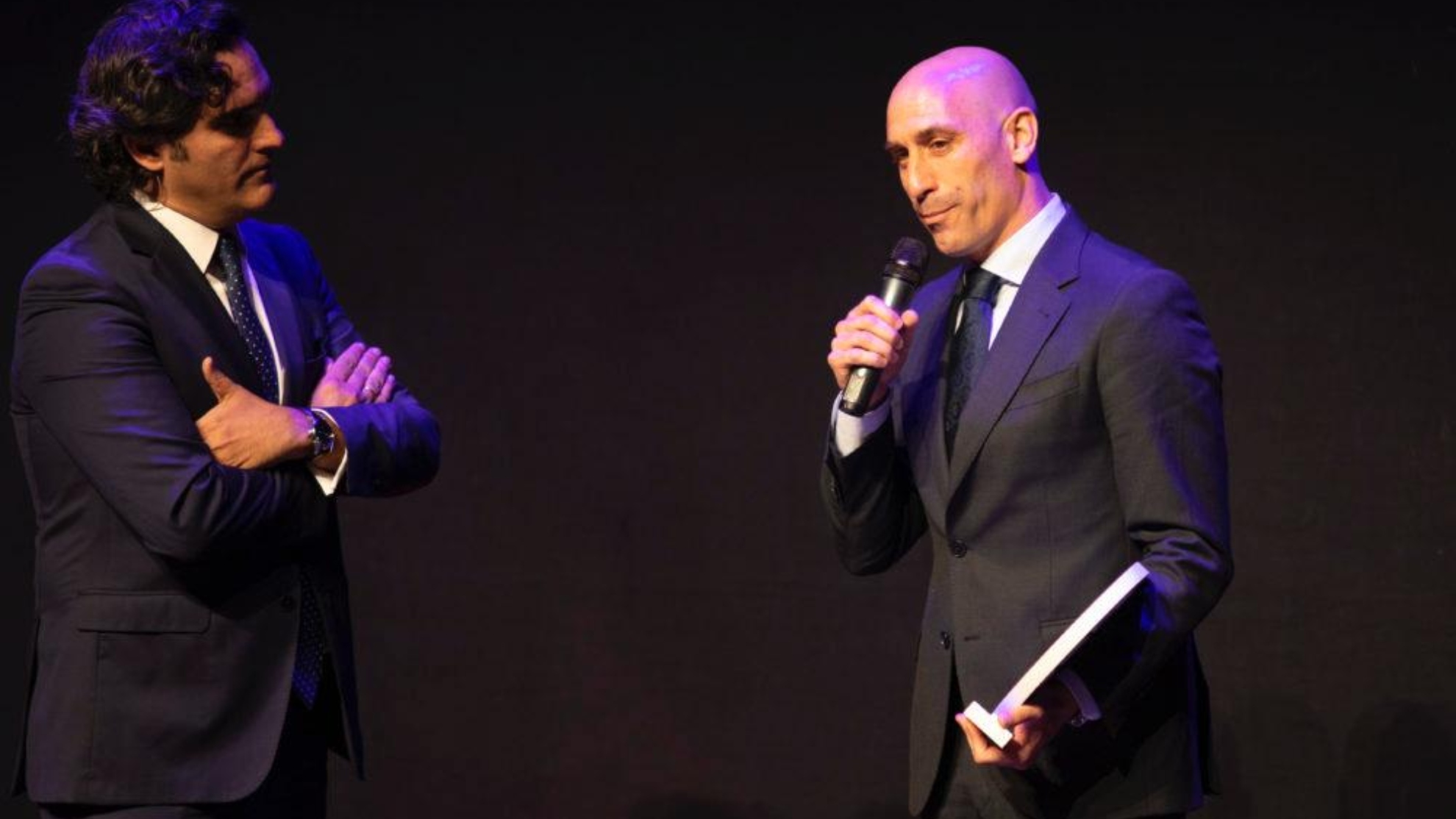 Rafa Sahuquillo con Luis Rubiales en la gala de Radio MARCA Granada