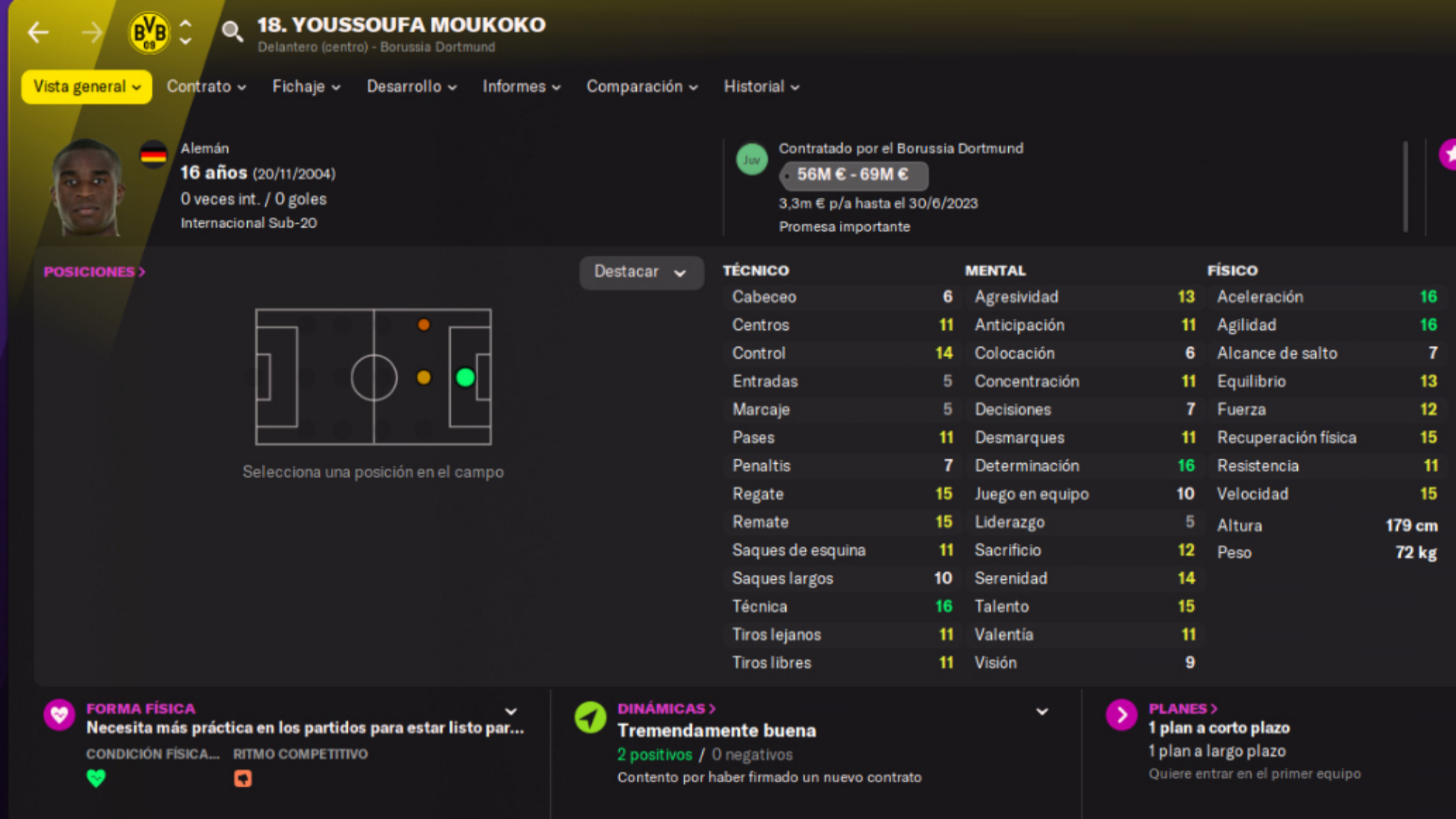 Youssoufa Moukoko en Football Manager 2022