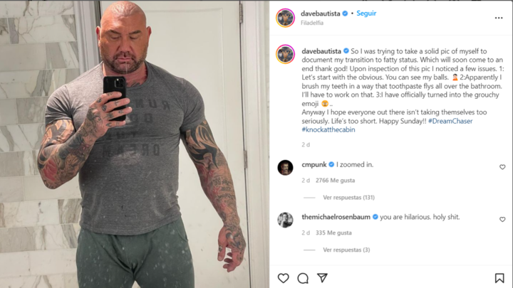 Batista gana bastante peso para el rodaje de su nueva película