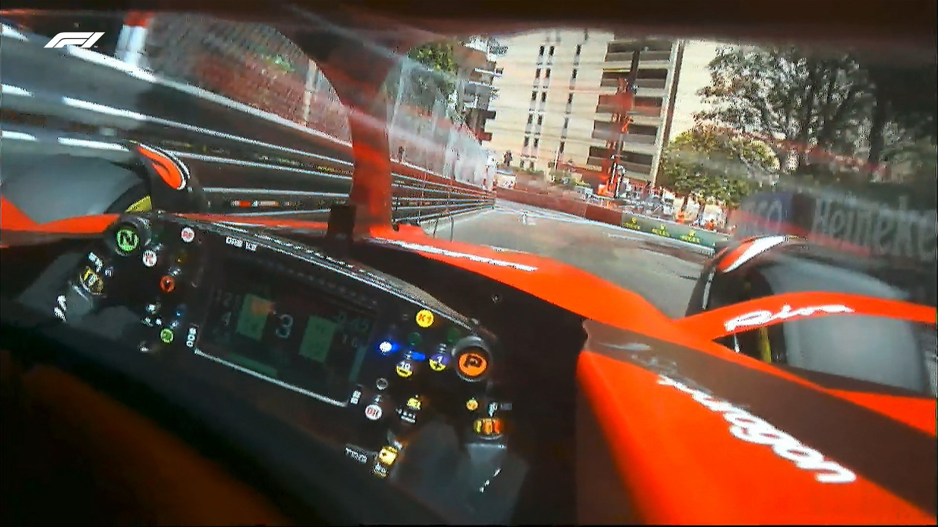 Leclerc, desde la imagen de su cámara de a bordo.