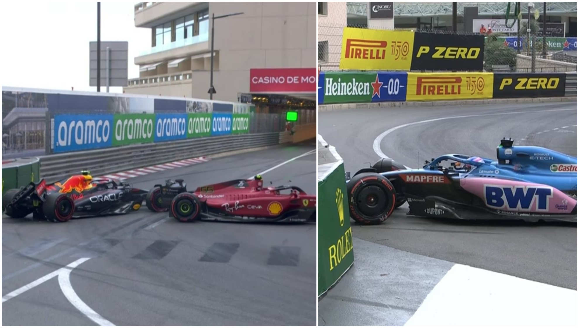 El 'loco' último minuto de Mónaco: accidentes de Pérez, Sainz y Alonso