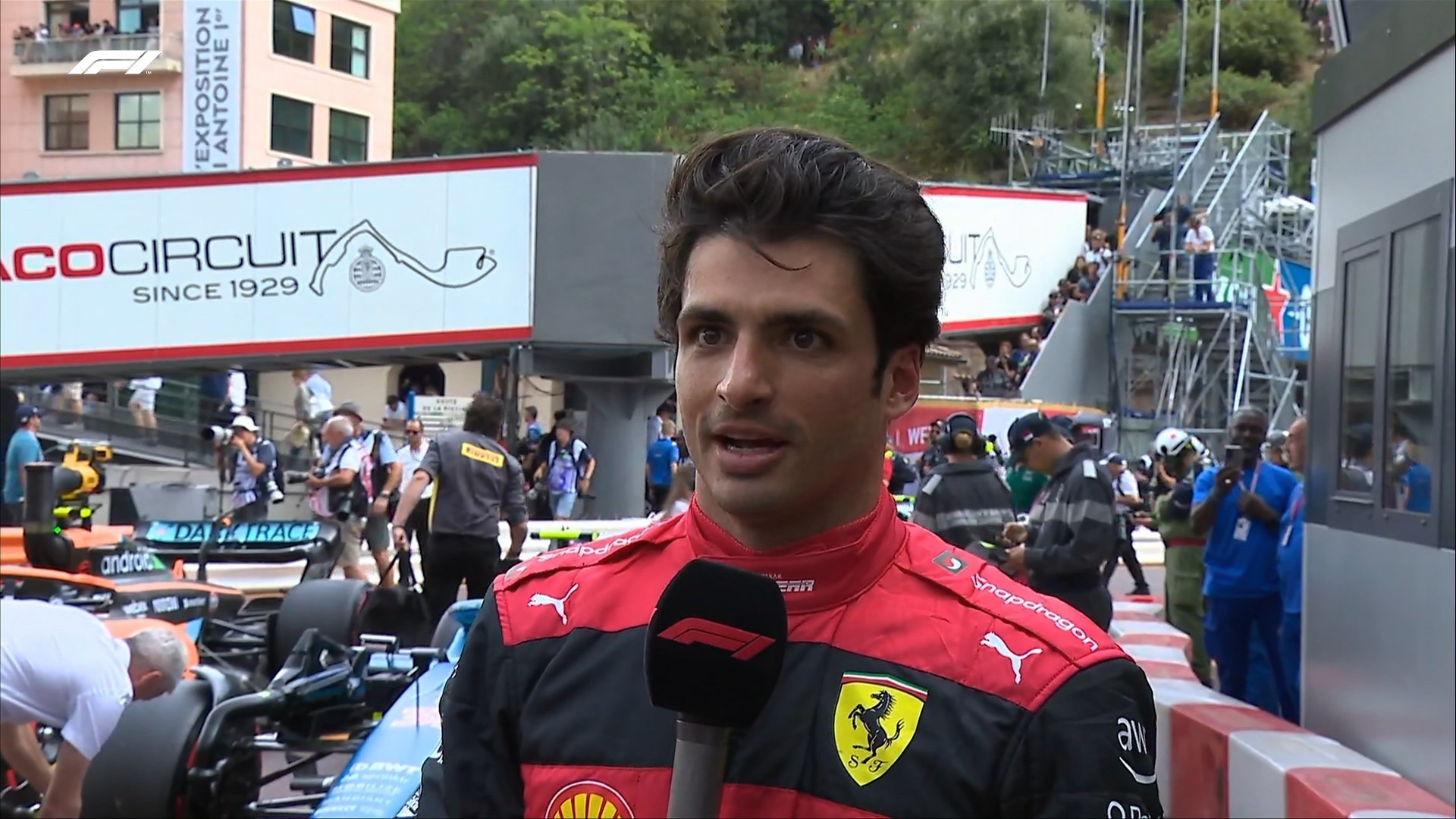 Carlos Sainz, en F1 TV, tras la Clasificación de Mónaco.