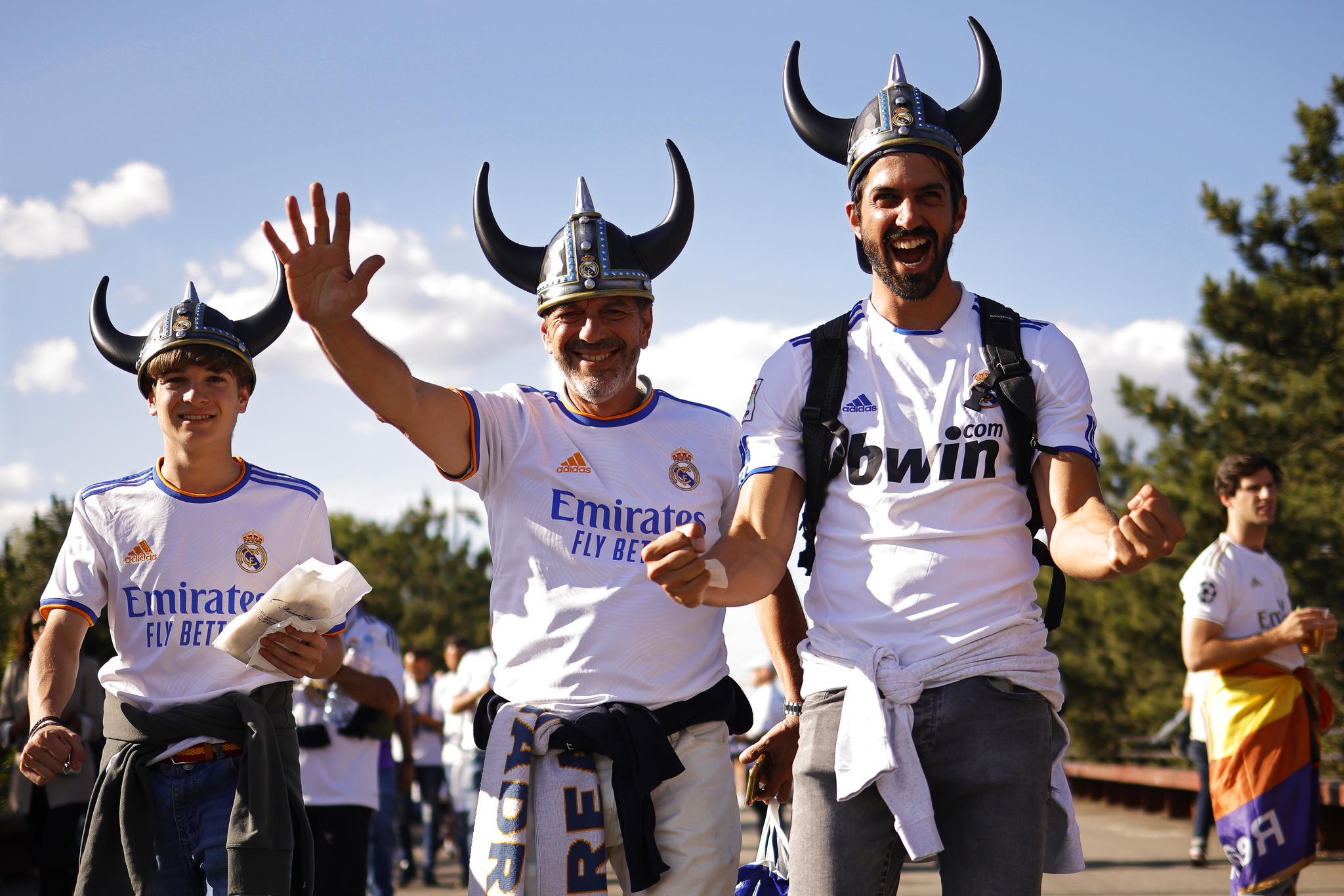 Fans of Real Madrid arrive for the Champions League final 