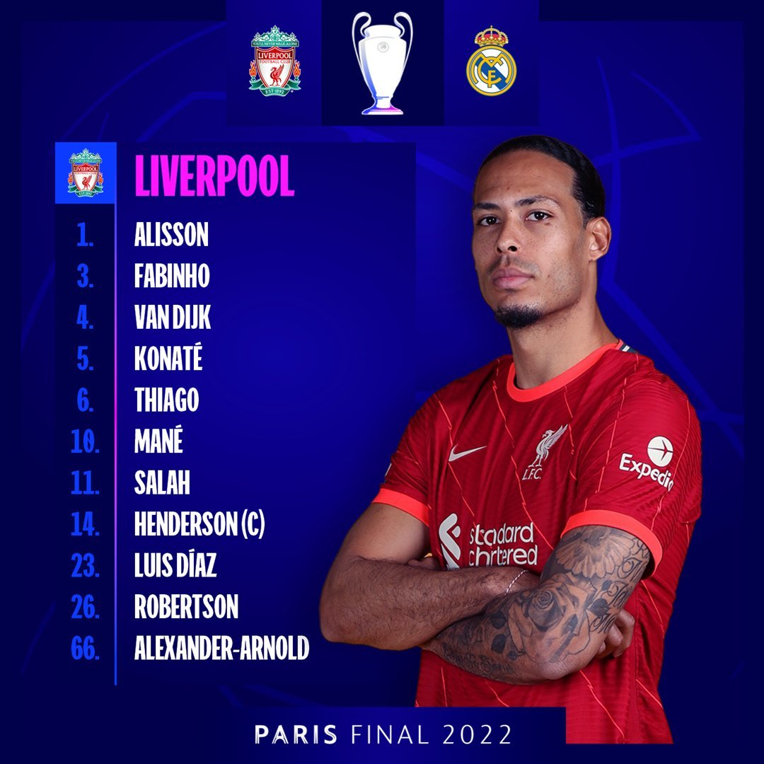 Liverpool vs Real Madrid, live the 2022 Champions League Final;  match result live online