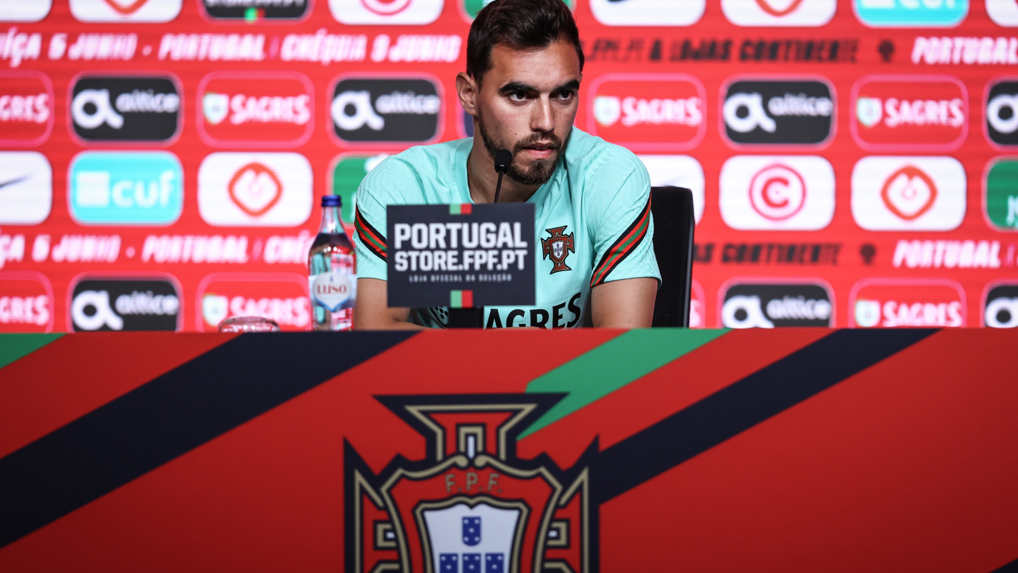 Ricardo Horta, en una rueda de prensa reciente con la selección de Portugal.