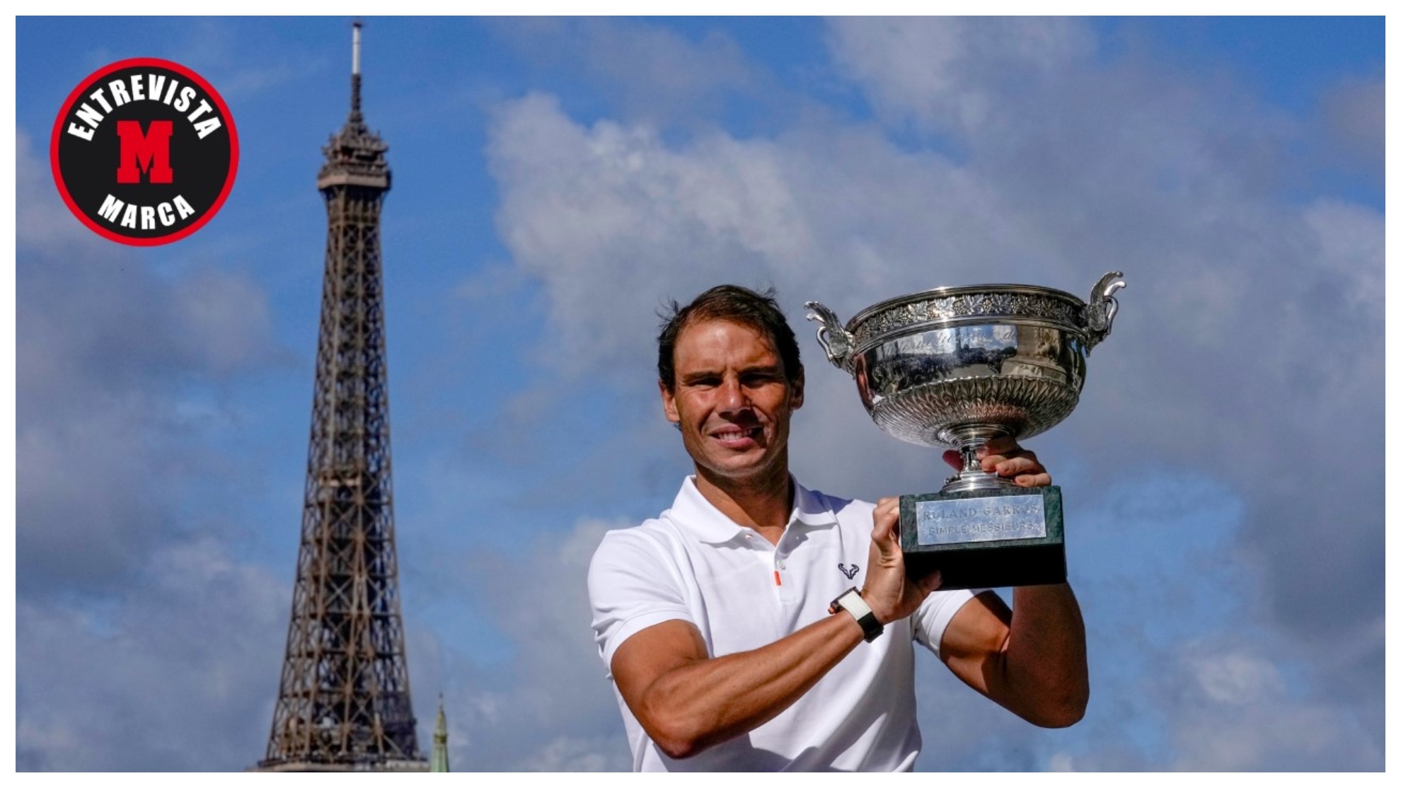 Nadal with the French Open trophy.