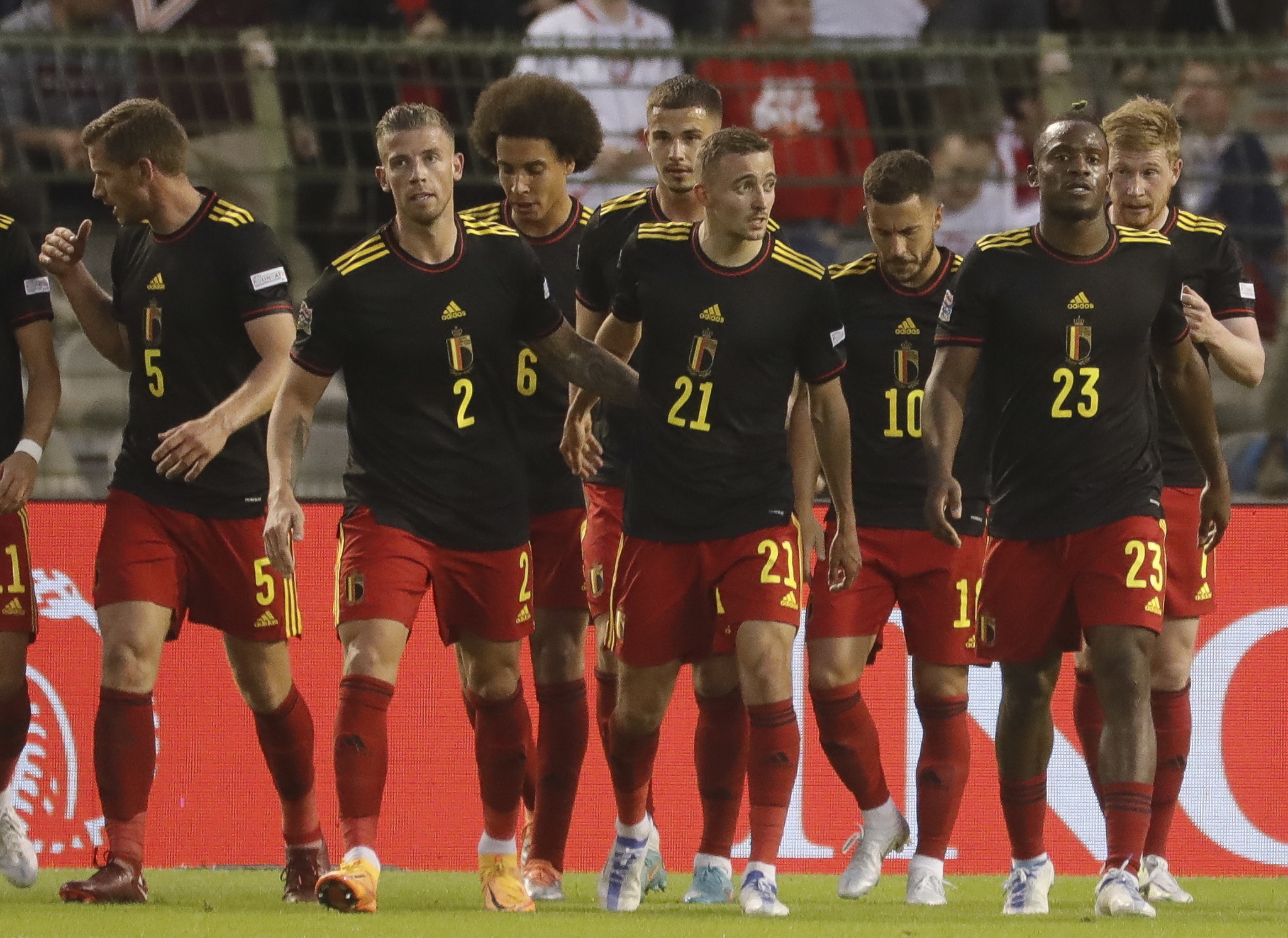 Belgium celebrate.
