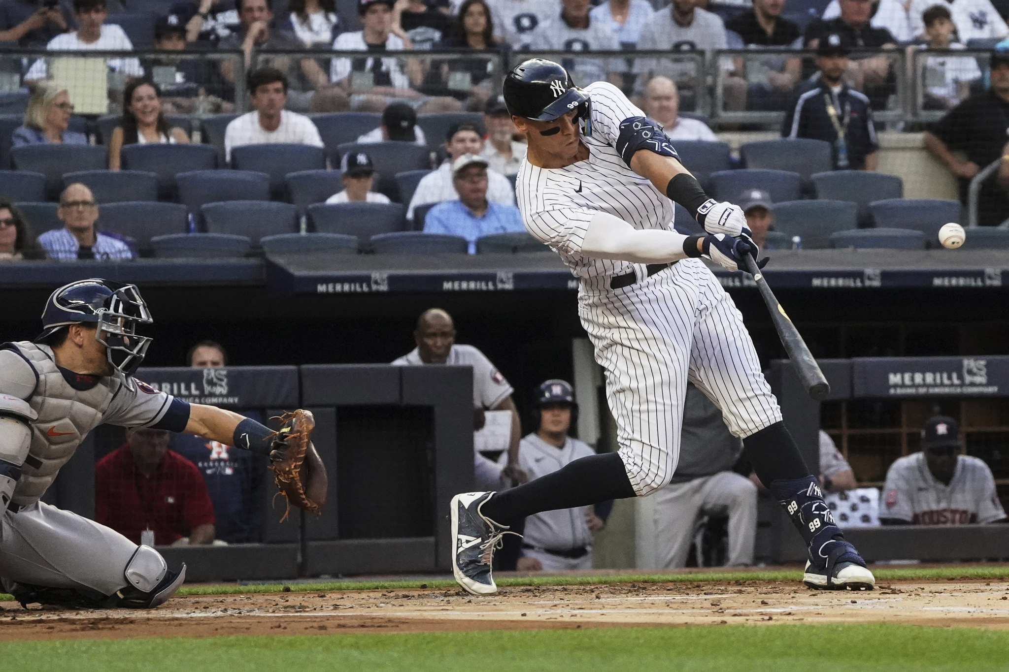 New York Yankees' Aaron Judge strikes out.