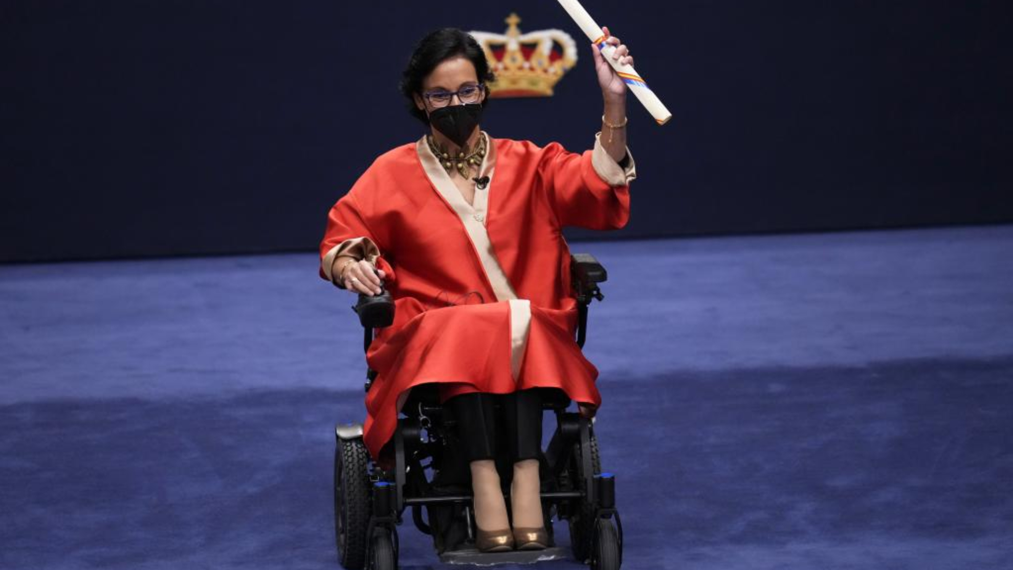 Teresa Perales, en el teatro Campoamor recibiendo el Princesa de Asturias de los Deportes 2021.
