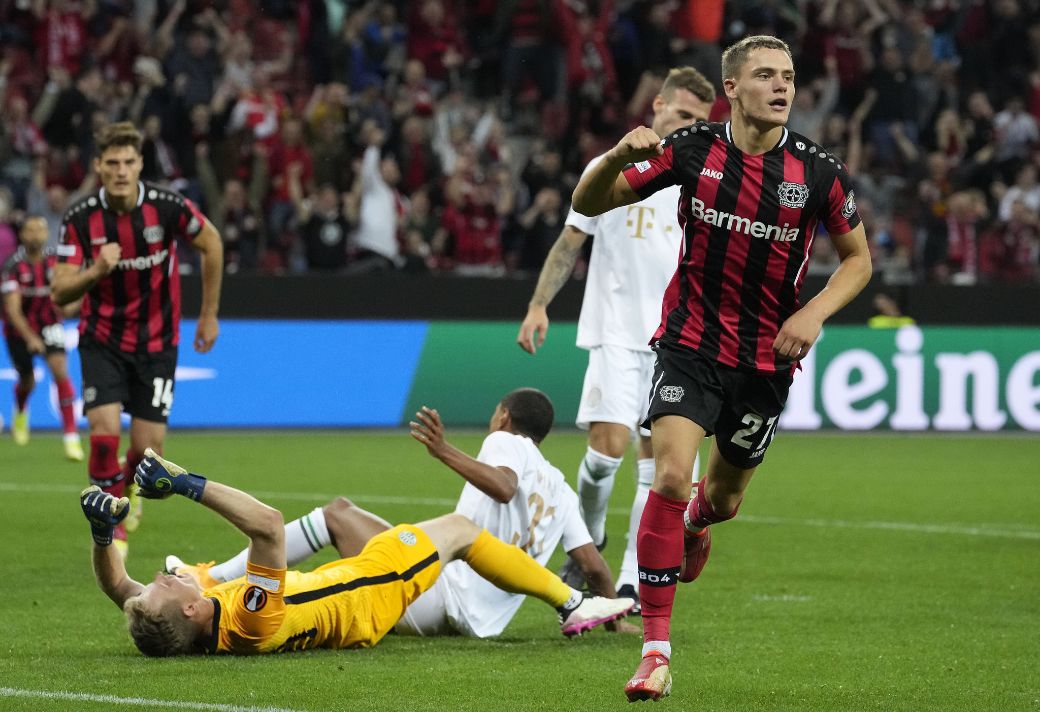 Wirtz celebra un gol con el Leverkusen.