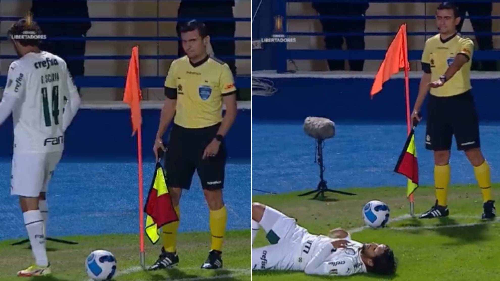 El lapsus más insólito en la Libertadores: fue a sacar el córner... y golpeó al asistente