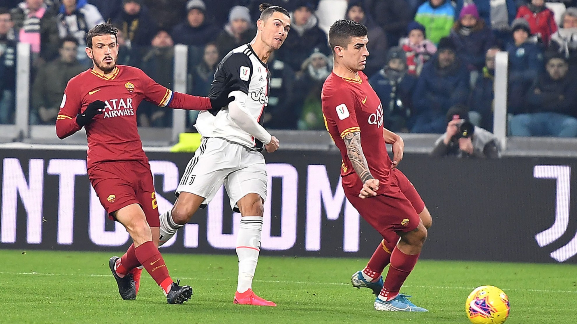 Cristiano Ronaldo (37) en un partido ante la Roma