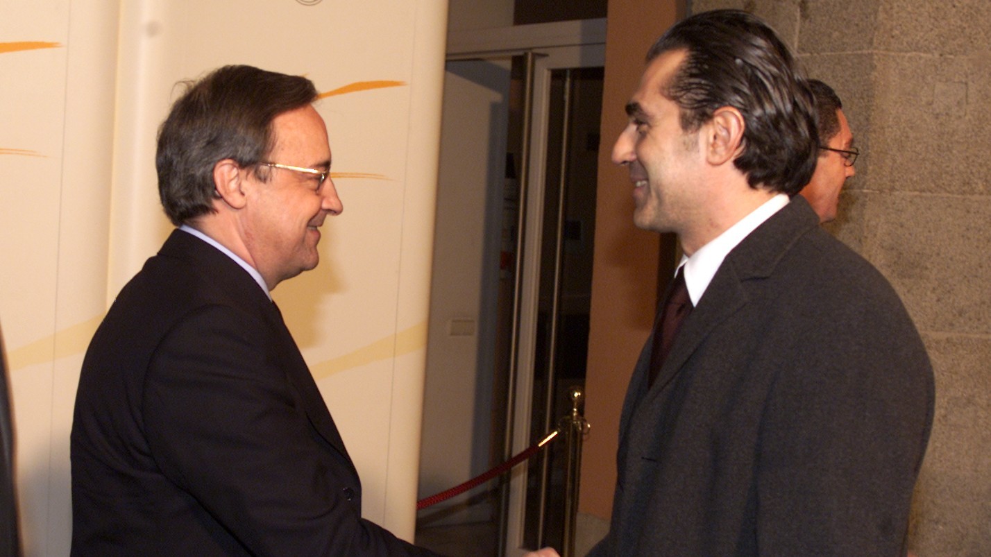 Florentino Pérez y Sergio Scariolo, en una imagen de 2002.