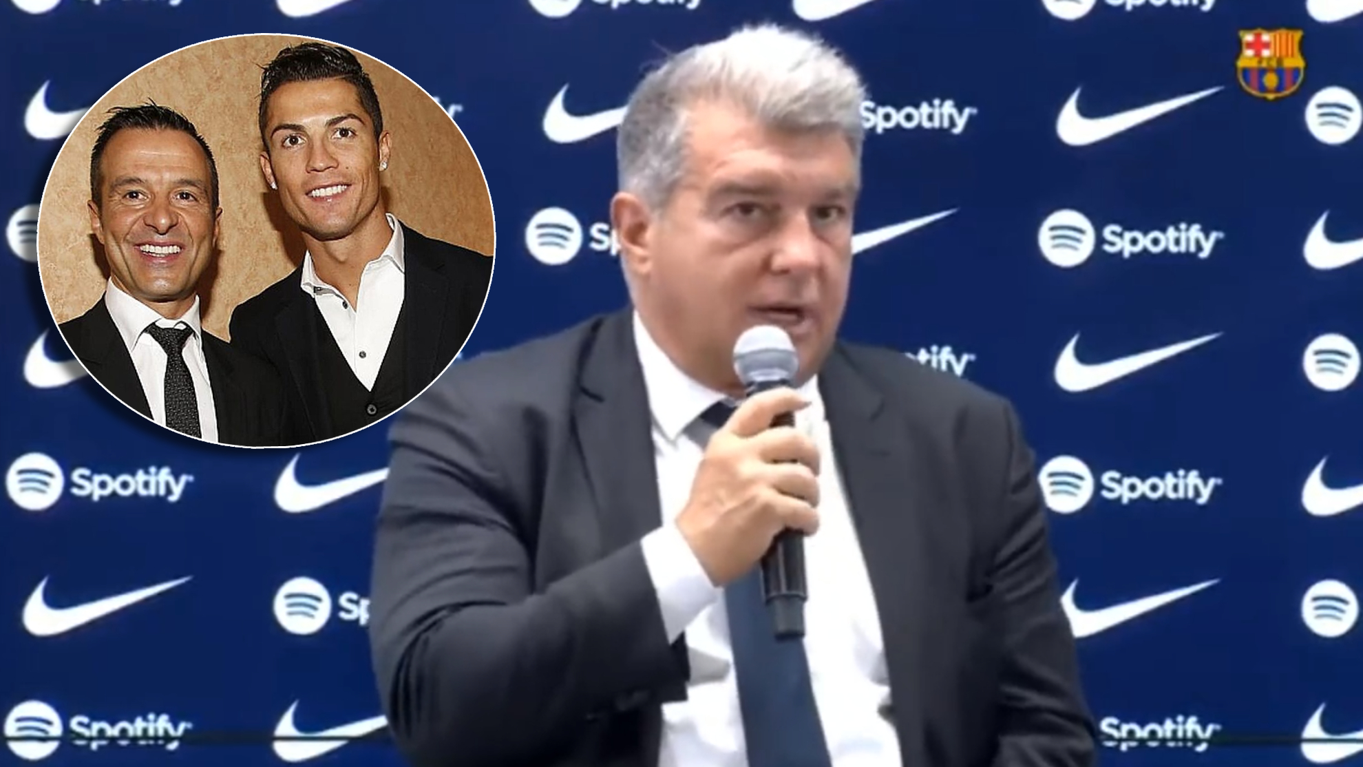 Laporta avoids questions on Cristiano Ronaldo after his dinner with Jorge Mendes