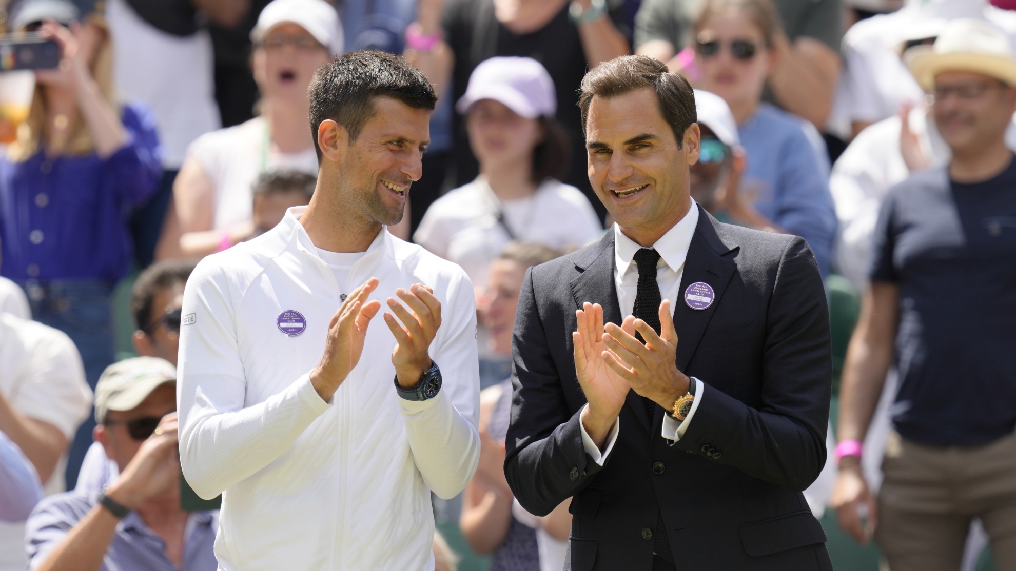 Novak Djokovic Roger Federer 100 years Centre Court Wimbledon London Tennis Wimbledon 2022