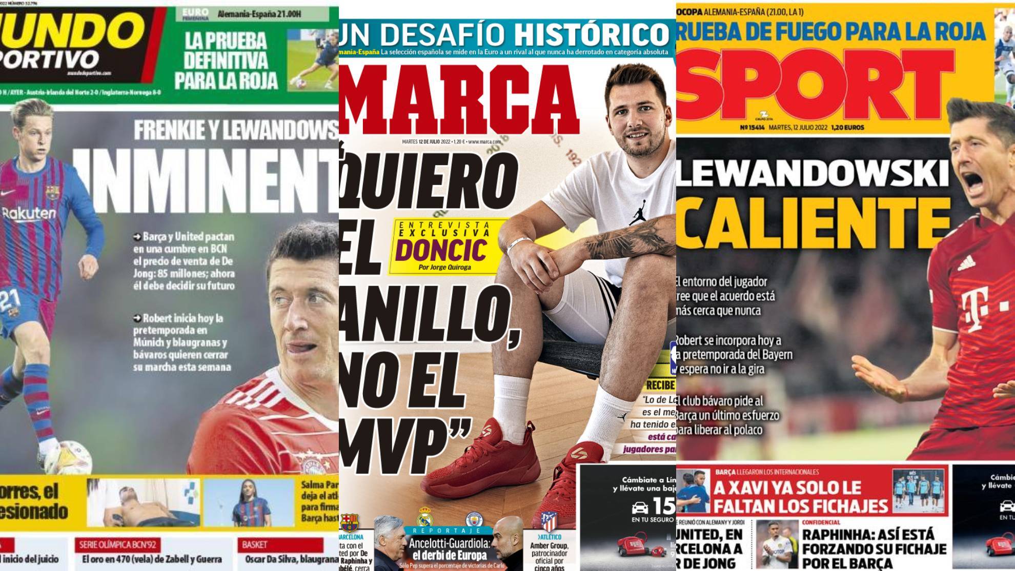 Las portadas del día: entrevista con Doncic, Lewandowski a punto...