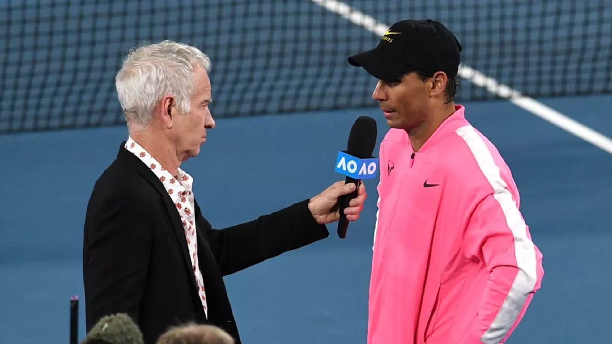 John Mcenroe (63) entrevistando a Rafa Nadal (36)