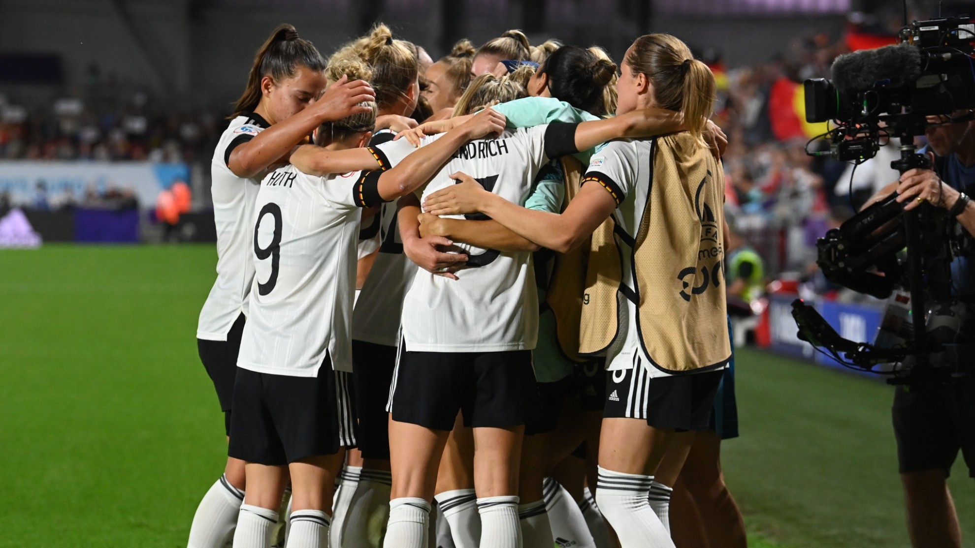 Alemania celebrando un gol durante el partido.
