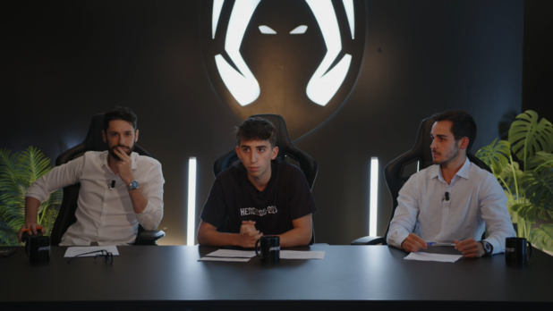 Antonio Catena, Goorgo y Arnau durante el anuncio | Twitch Team Heretics