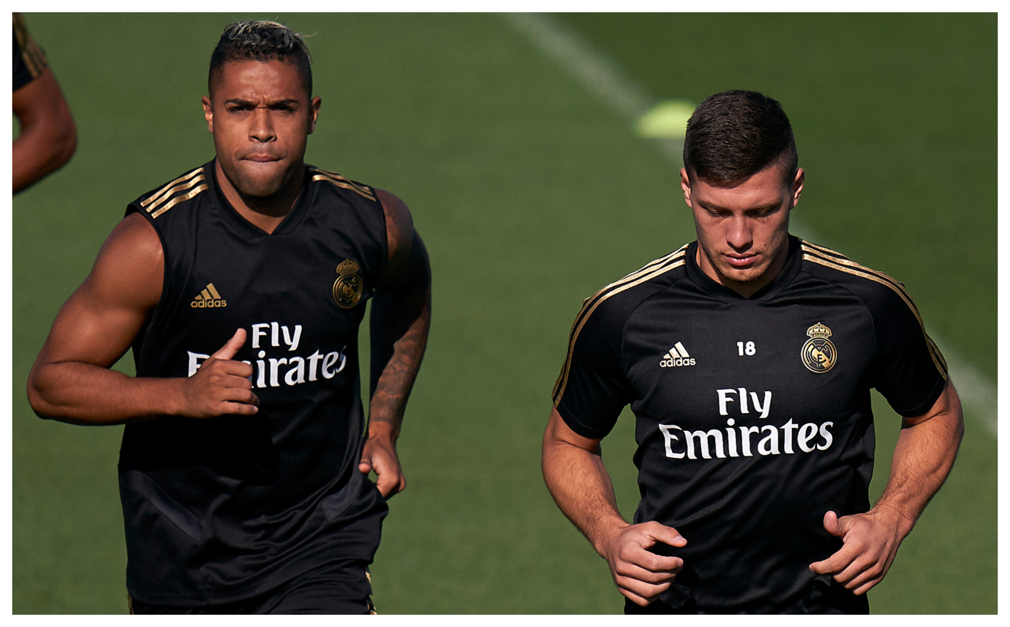 Mariano y Jovic, en un entrenamiento de la pasada temporada/REAL MADRID.
