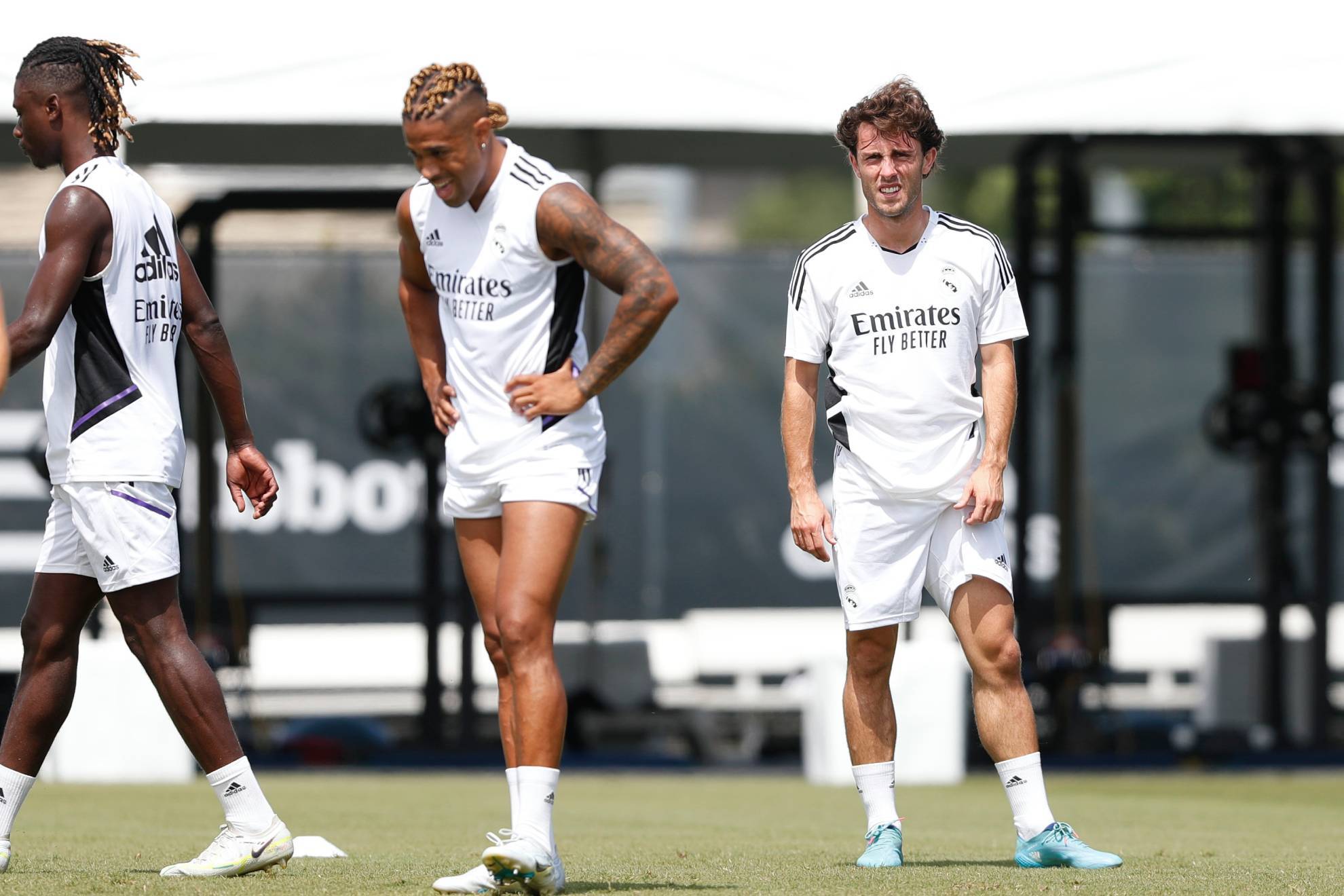 Mariano y Odriozola, entrenándose con el Real Madrid / ÁNGEL RIVERO (MARCA)