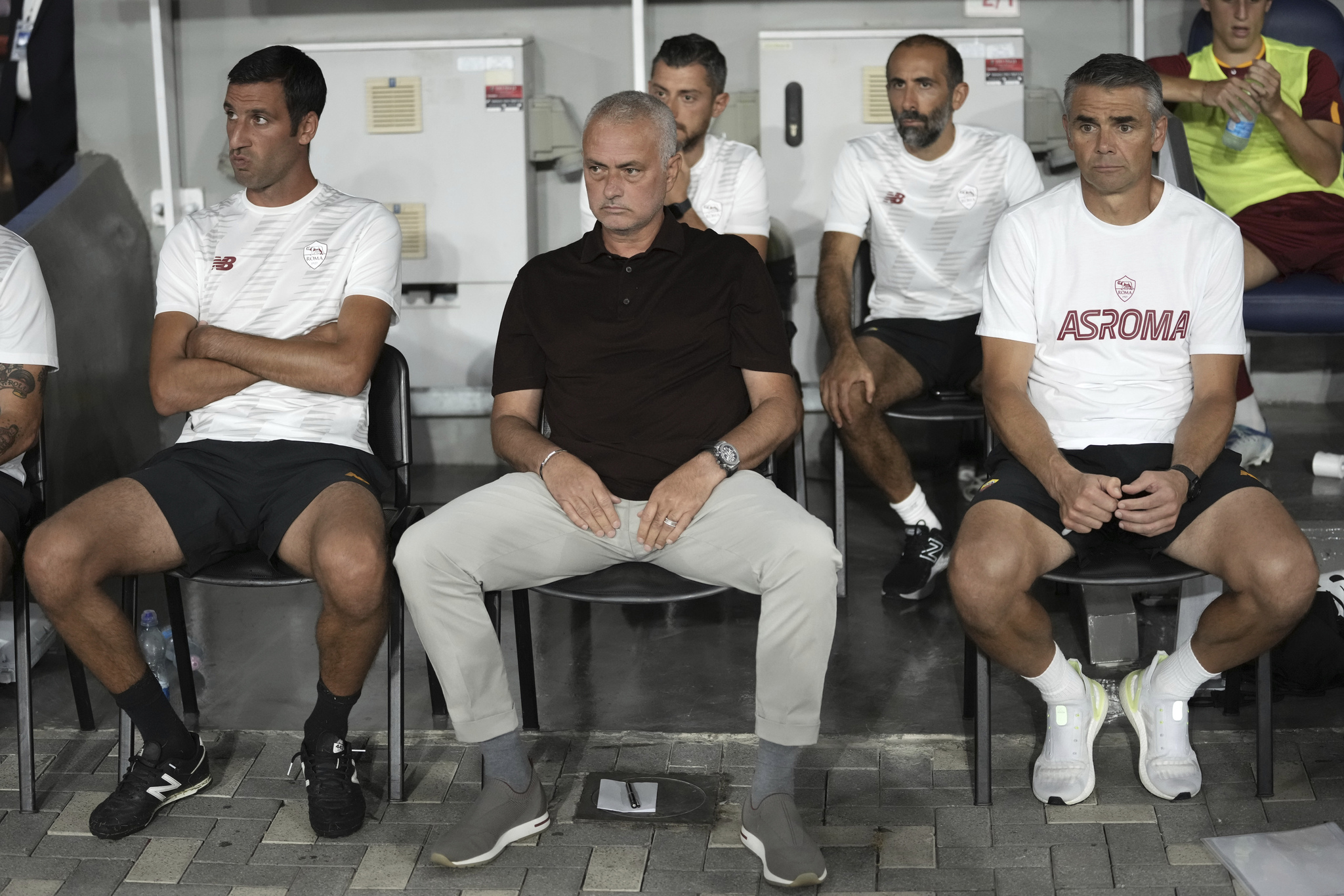 Mourinho, en el banquillo de la Roma.