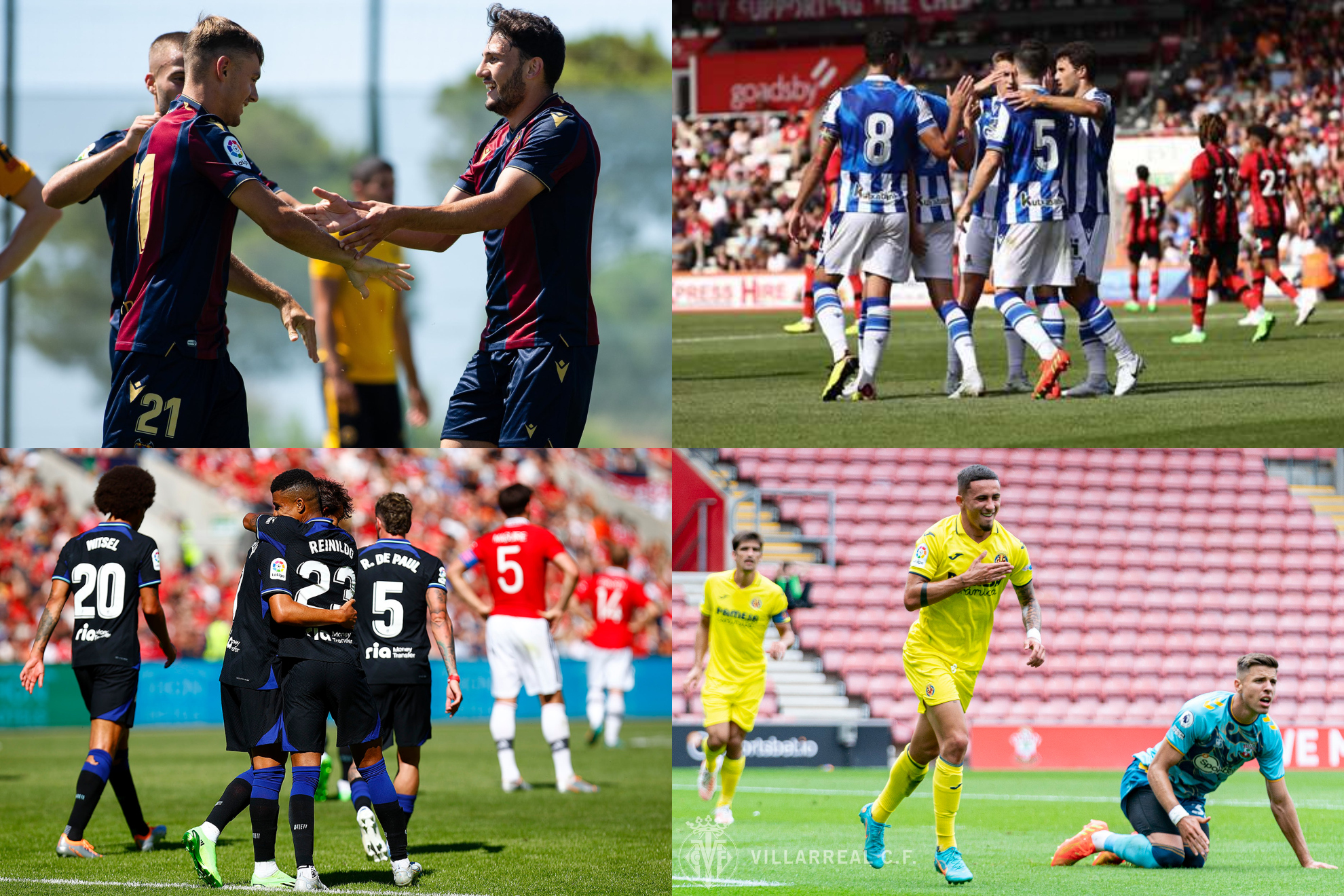 Los equipos espaoles han plantado cara a los ingleses/Atltico de Madrid, Levante, Real Sociedad Villarreal