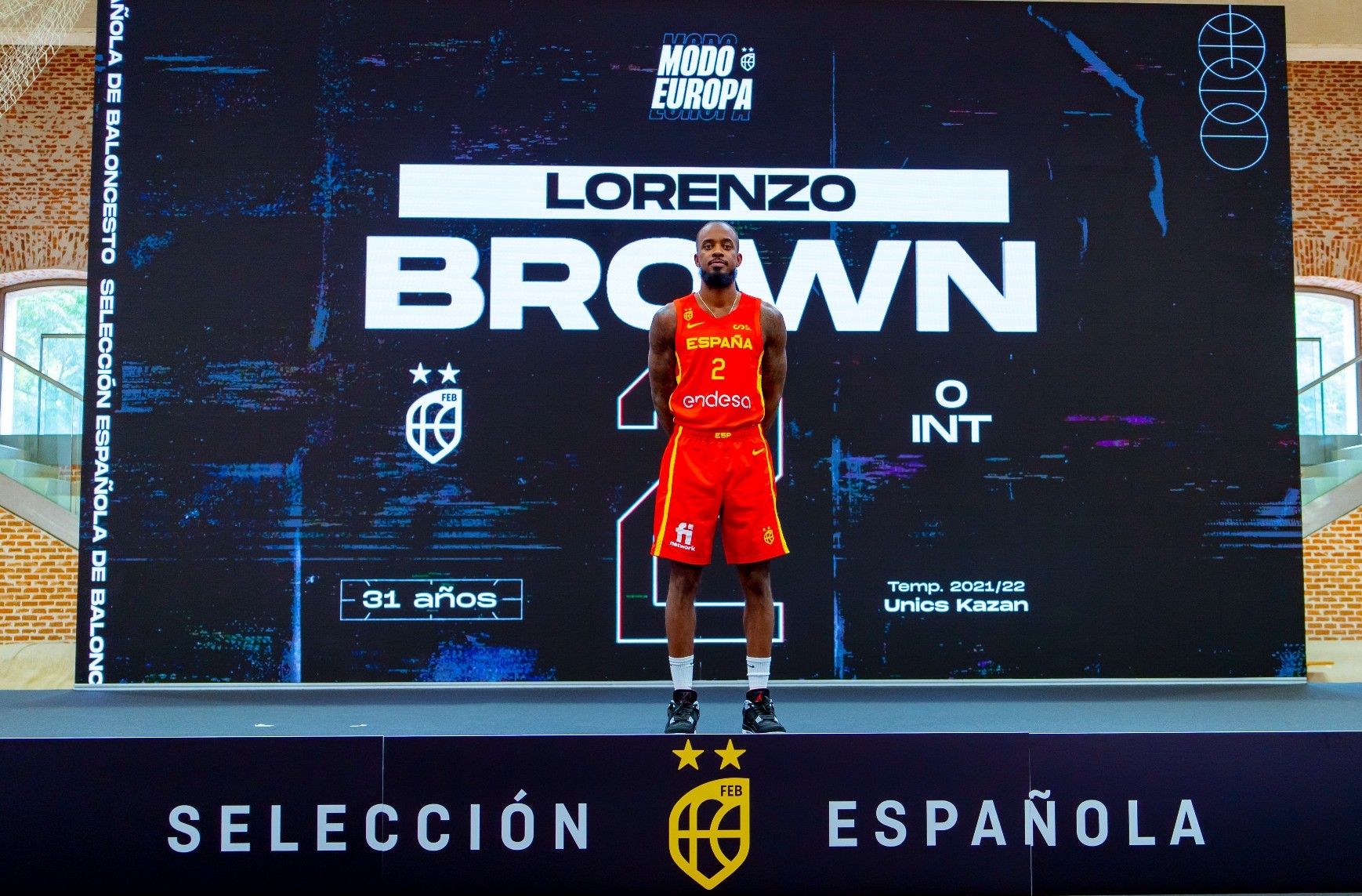 Lorenzo Brown, en la presentación de la selección. / FEB