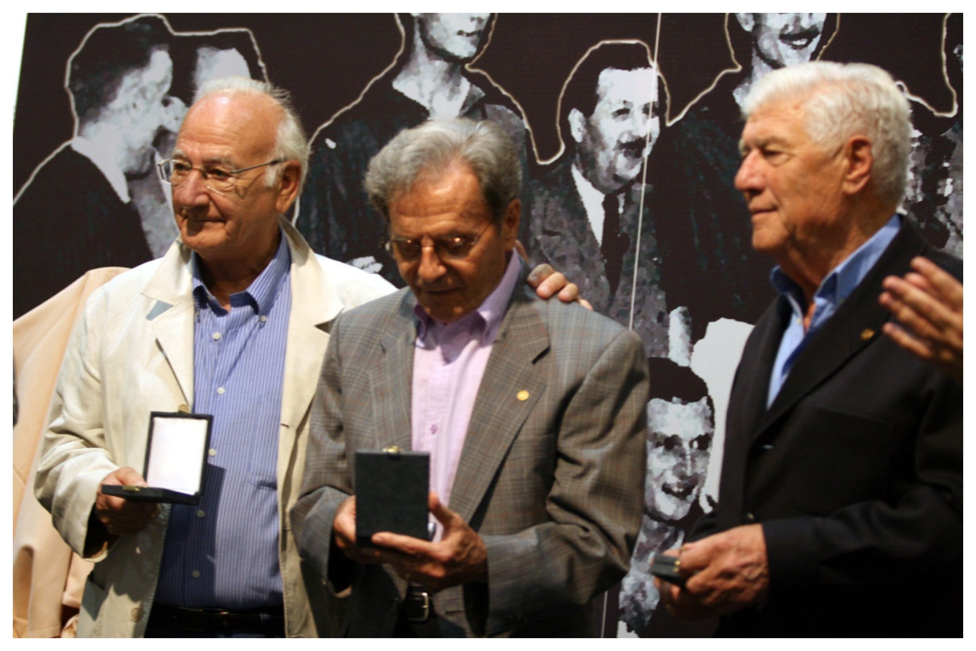 Zabalía, Trías y Bassó, en un homenaje de la RFEP a los campeones de 1951 / Foto: RFEP