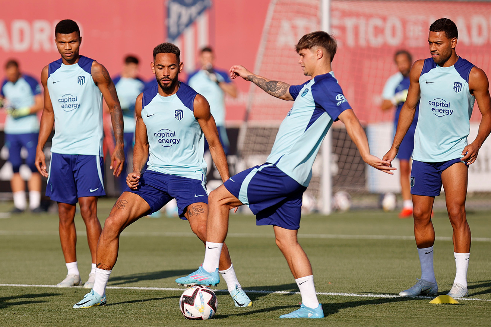 Atletico Madrid players in training