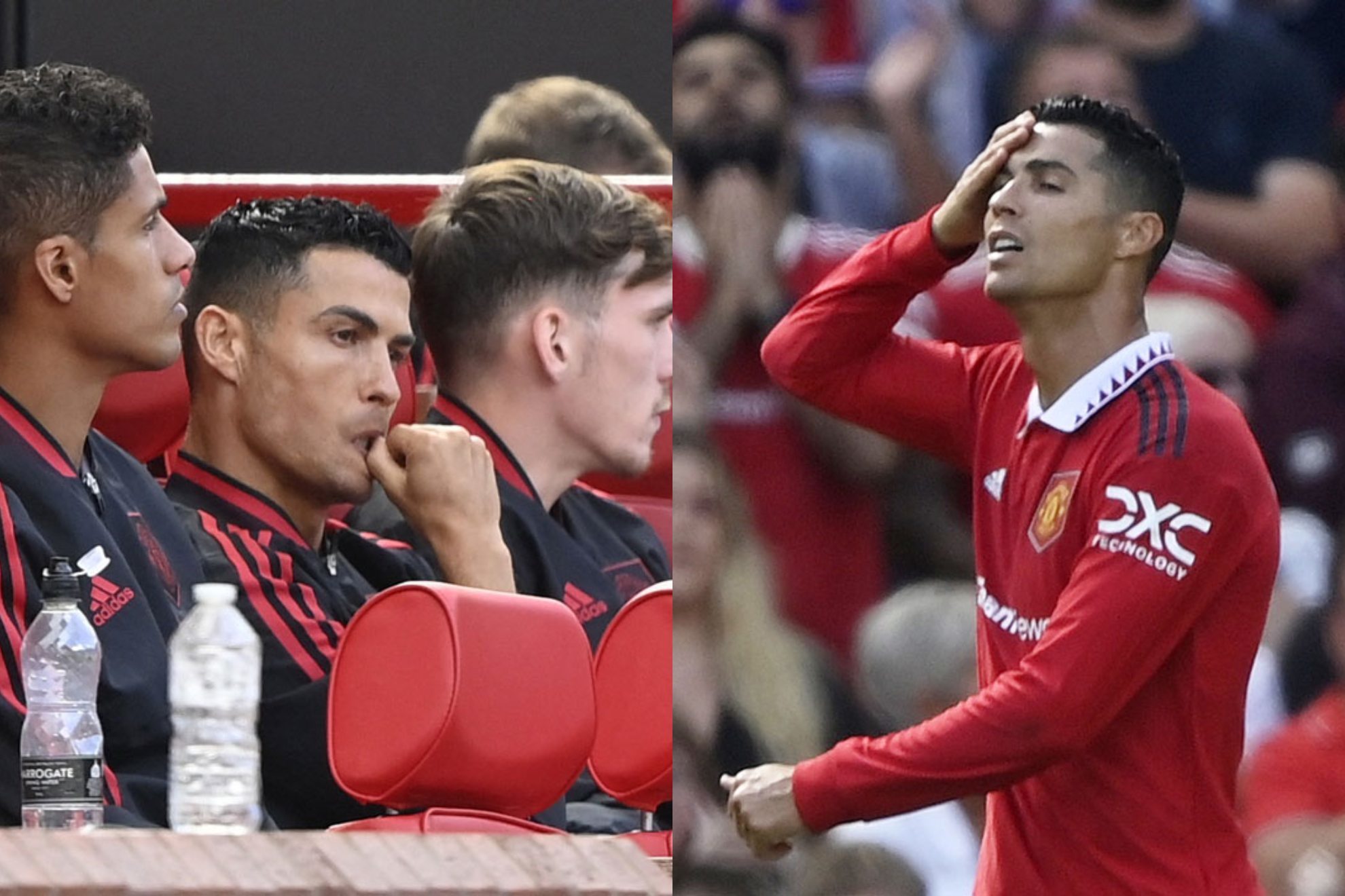 Cristiano Ronaldo no oculta su molestia en el Manchester United durante la derrota ante el Brighton