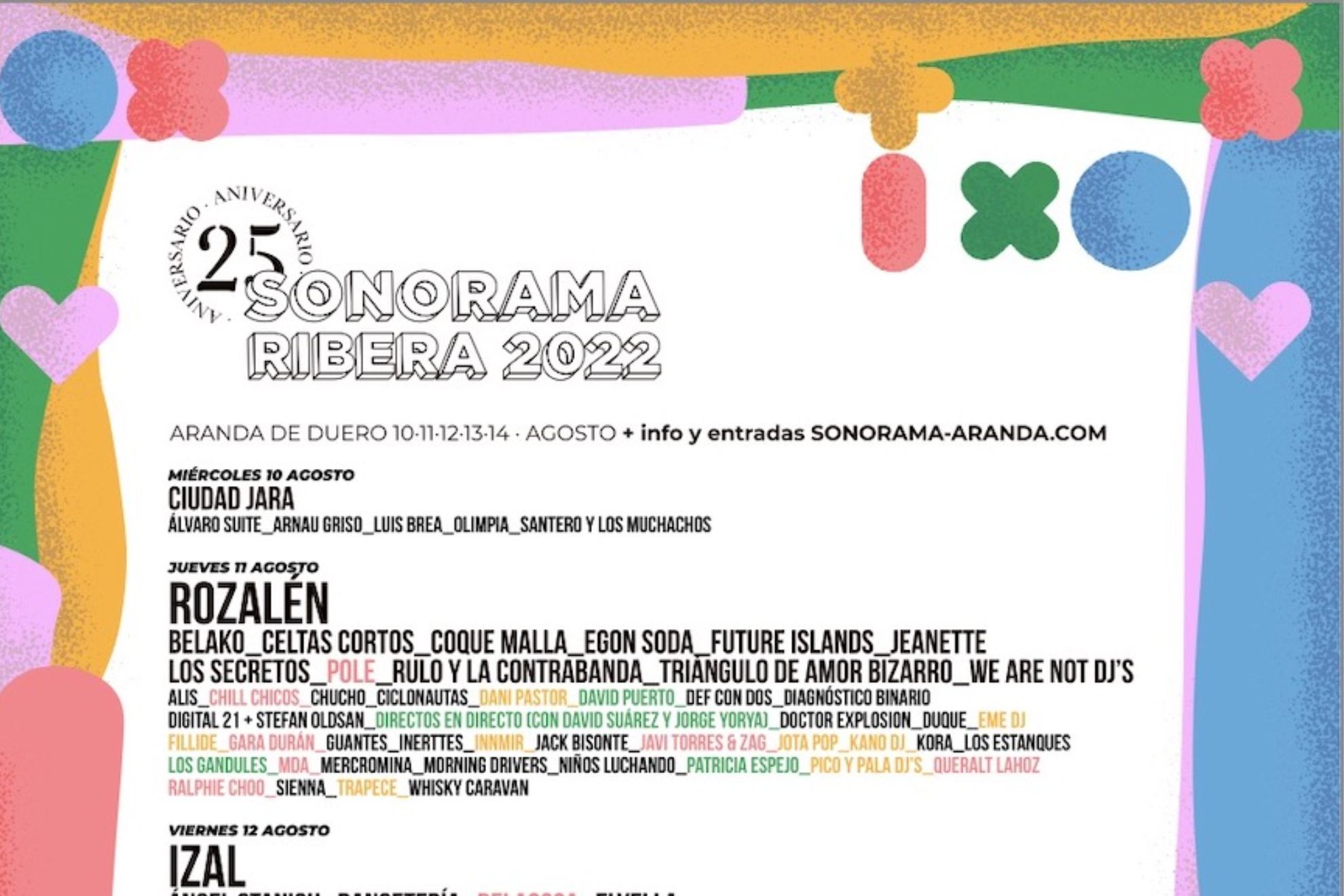 Sonorama 2022: fechas, horarios, cartel de artistas, camping y cómo llegar al festival de Aranda de Duero