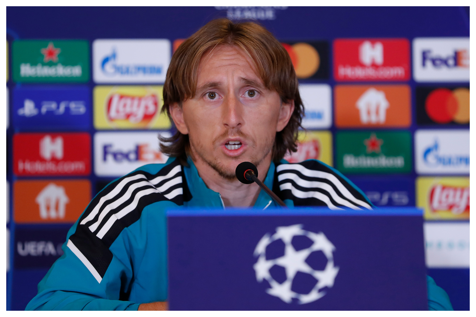 Luka Modric, en una rueda de prensa de la Champions.