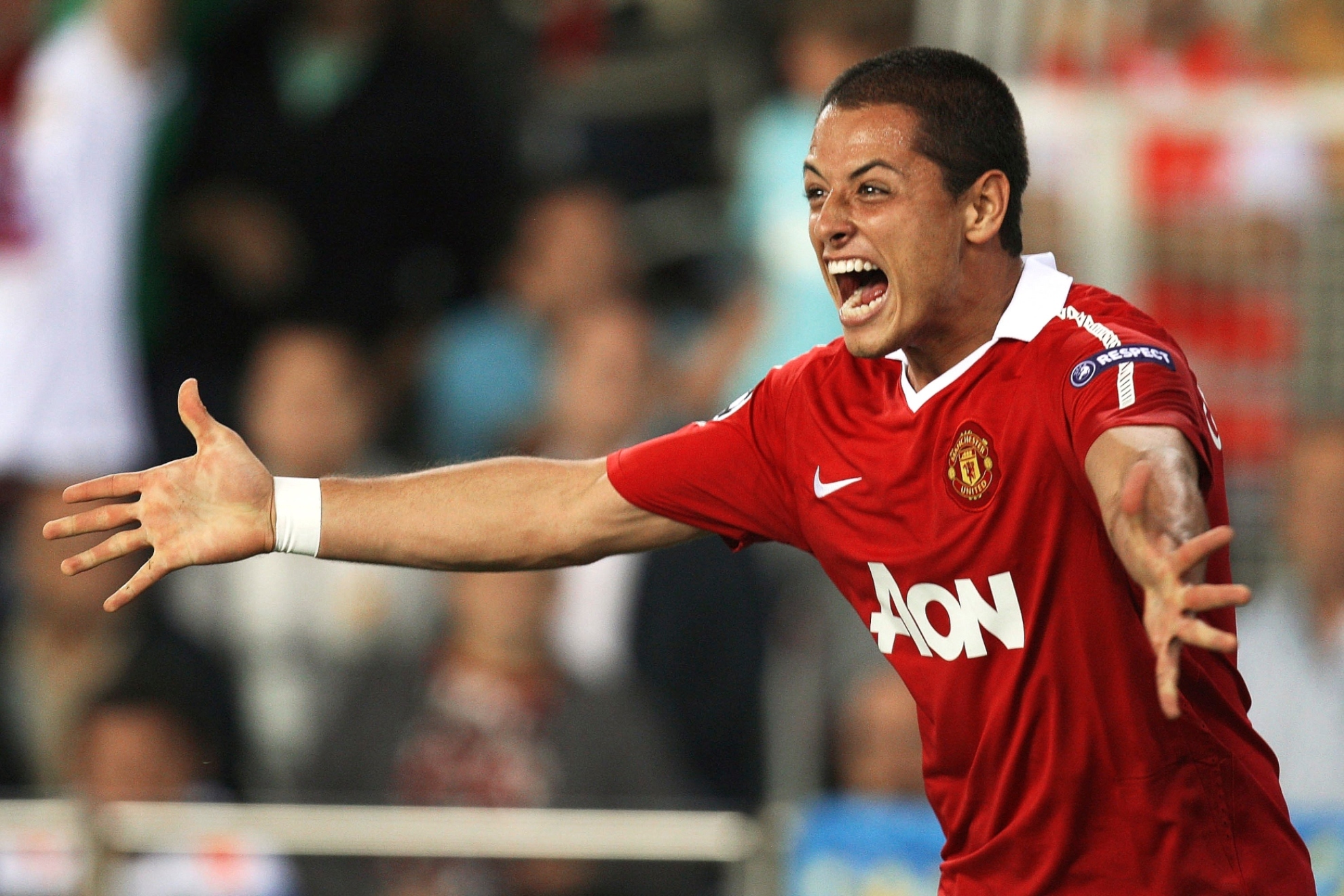 Chicharito during his time with Manchester United