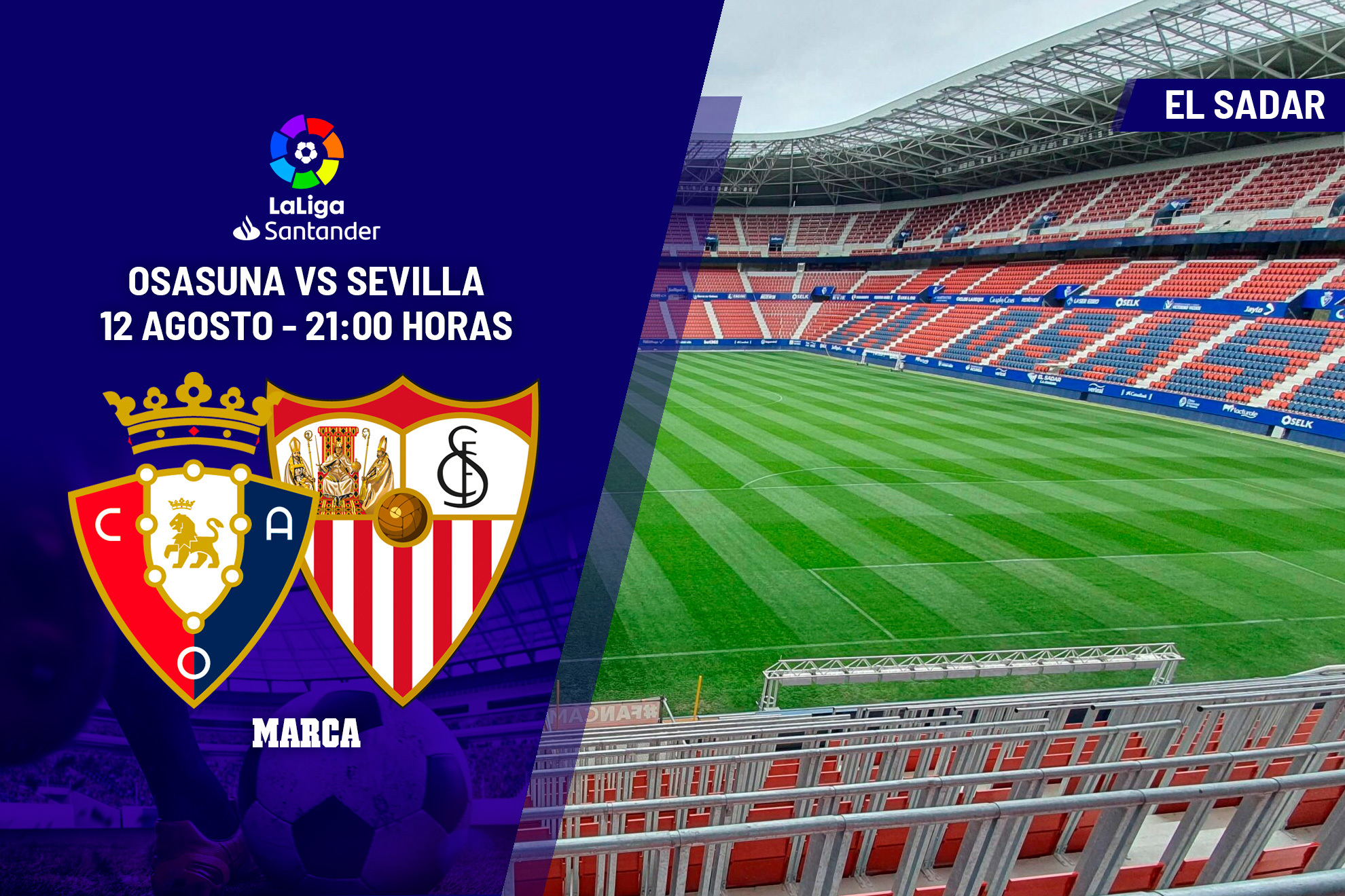 Osasuna - Sevilla: Horario y dónde ver en TV hoy el partido de la jornada 1 de Primera División