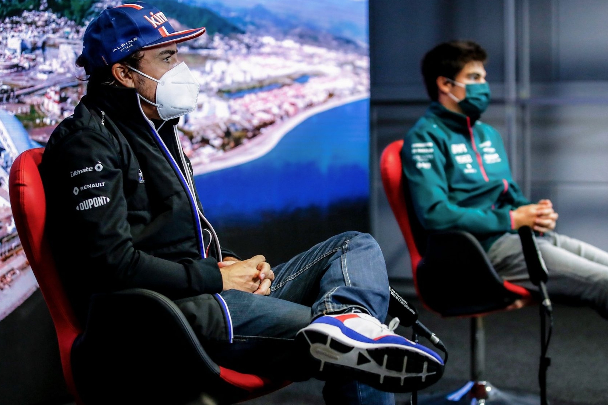 Alonso y Stroll, en rueda de prensa. / @F1