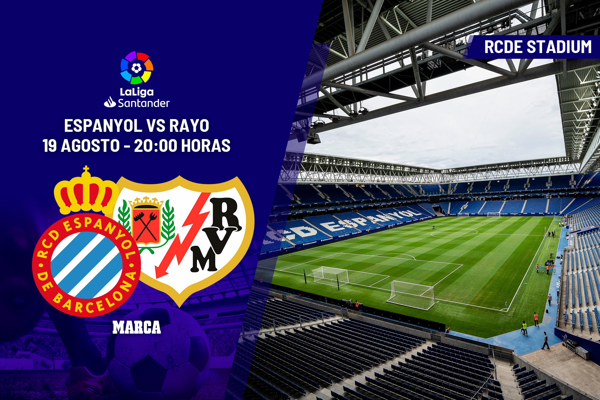 Espanyol - Rayo Vallecano: Horario y dónde ver en TV hoy el partido de la jornada 2 de Primera División
