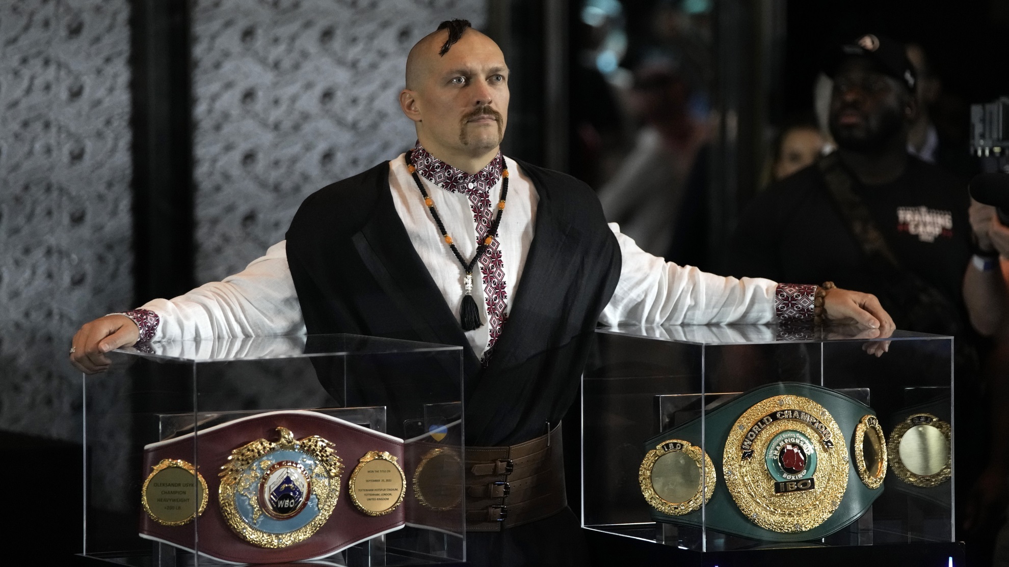 Oleksandr Usyk champion belts Anthony Joshua Jeddah Saudi Arabia