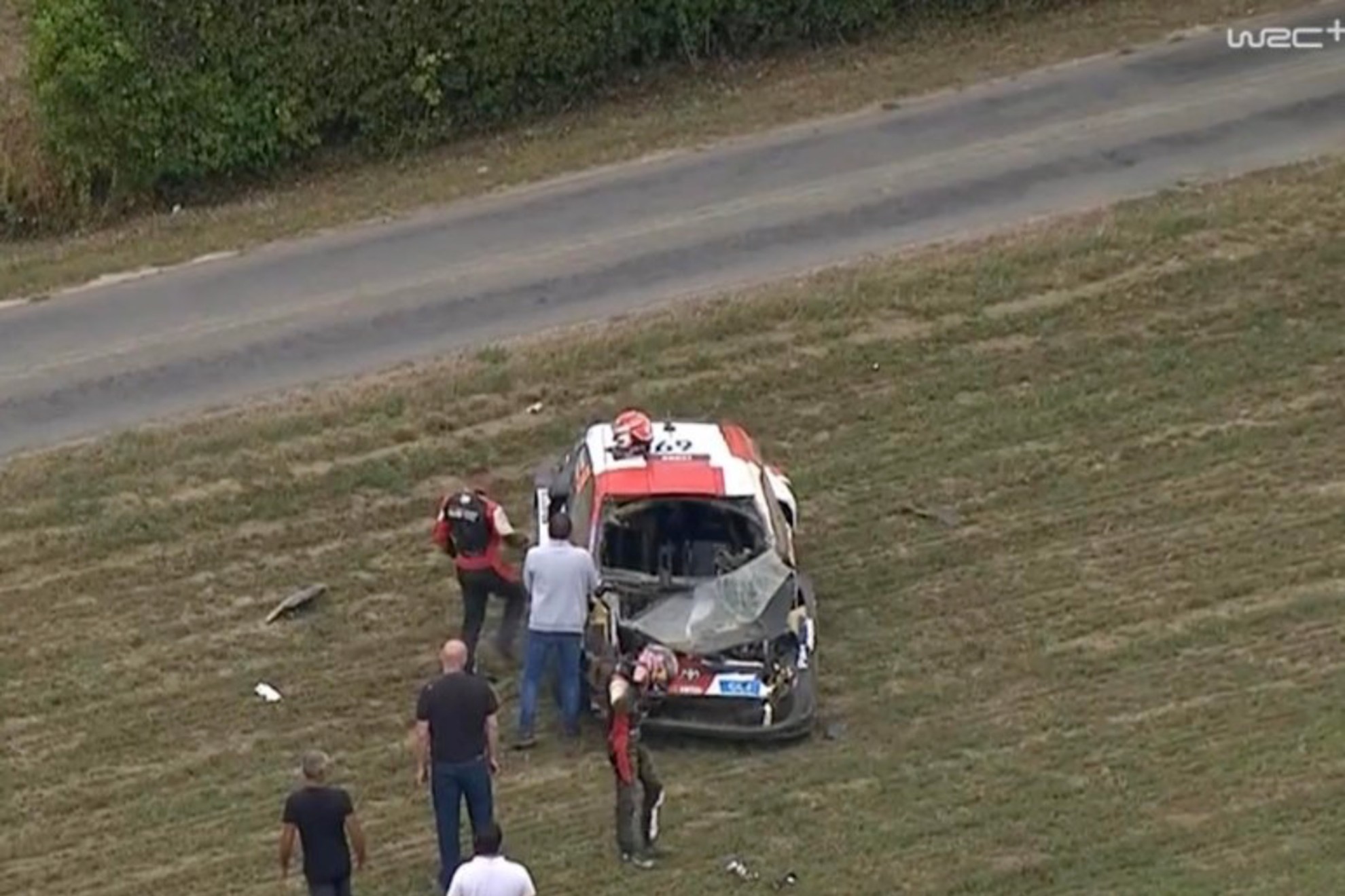 Rovanper, accidentado en el segundo tramo. Foto: WRC