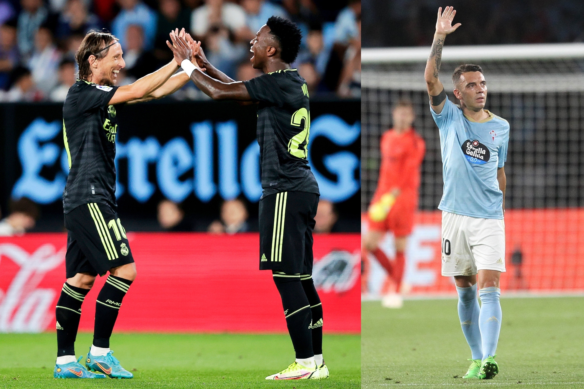 The goalscorers of the Celta-Real Madrid match.